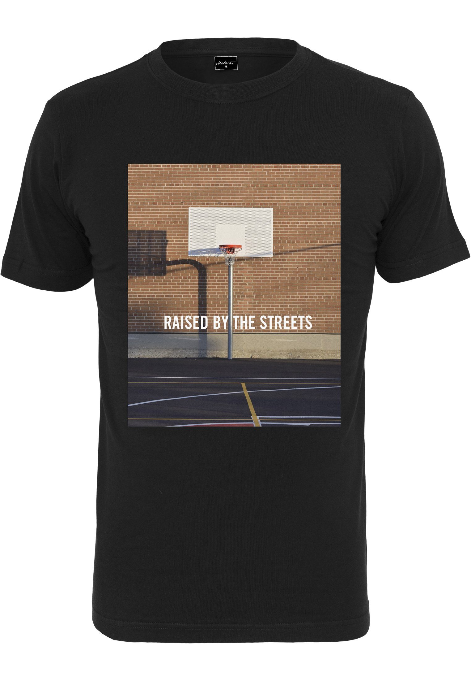 MisterTee T-Shirt Herren Raised By The Streets Tee (1-tlg) black