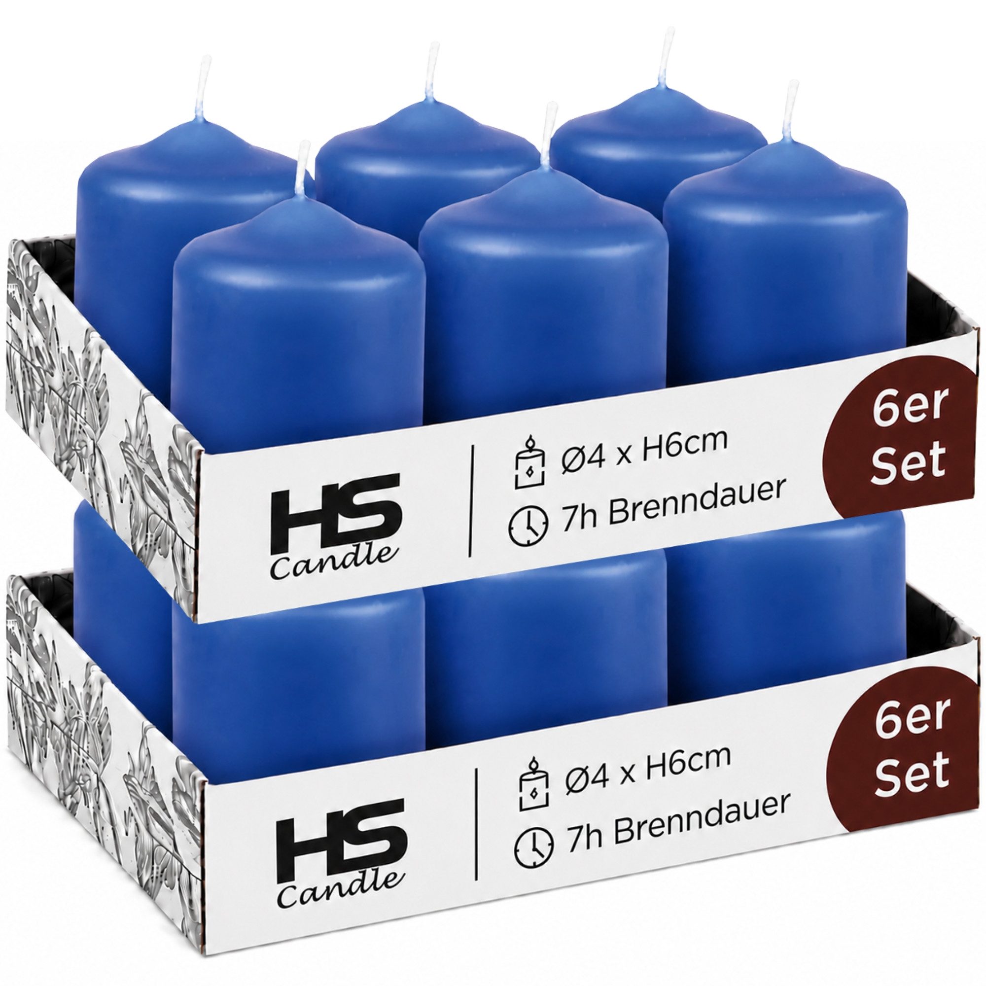 HS Candle Stumpenkerze kompakt (12-tlg., Dekolicht), Ø4xH6 cm Teelichtgröße, bis zu 7h Brenndauer je Kerze, Wachsmischung