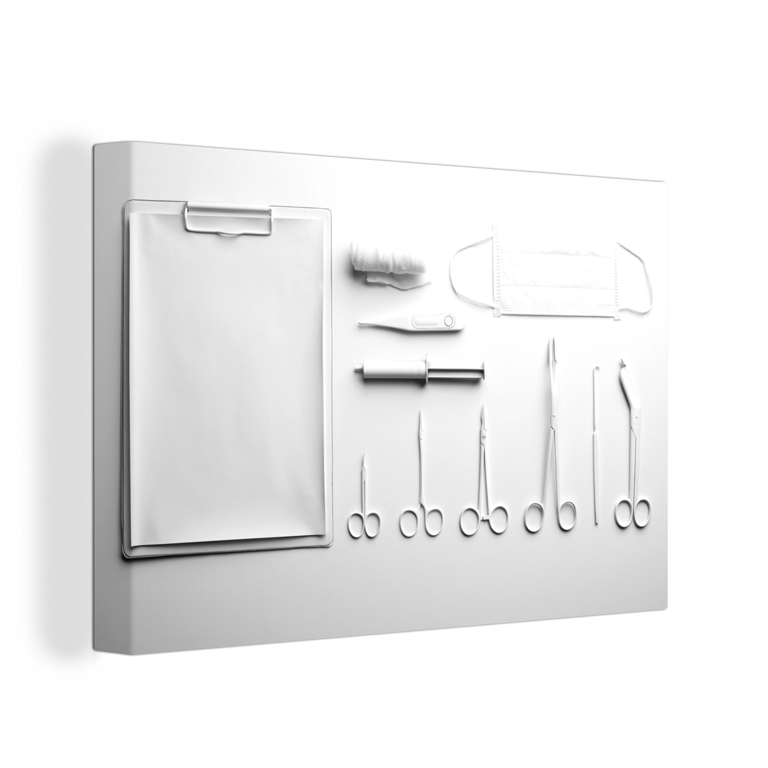 OneMillionCanvasses® Leinwandbild Verschiedene medizinische Scheren - schwarz und weiß, (1 St), Wandbild Leinwandbilder, Aufhängefertig, Wanddeko, 30x20 cm