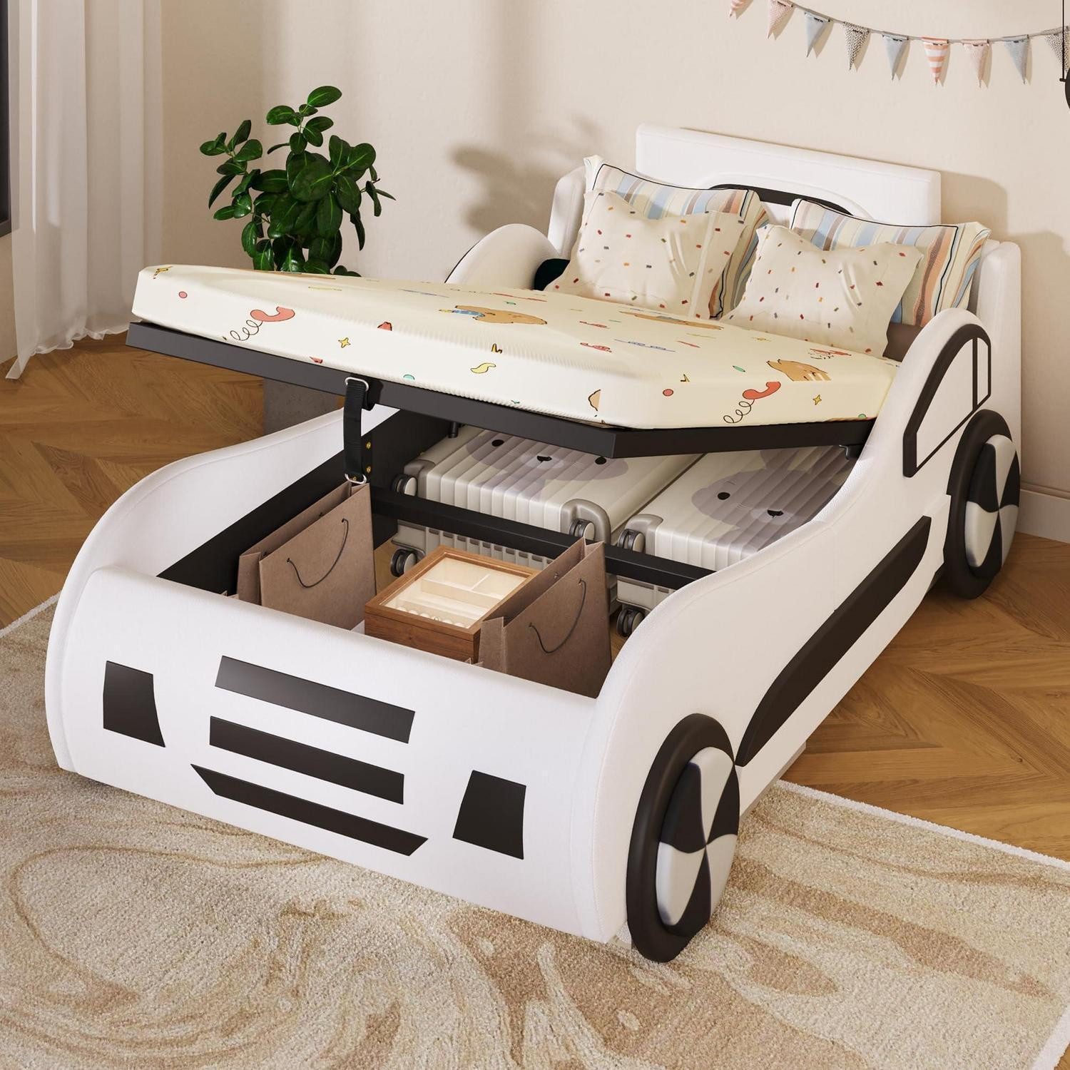 LuxusKollektion Autobett Kinderbett Auto 90x200 mit Stauraum