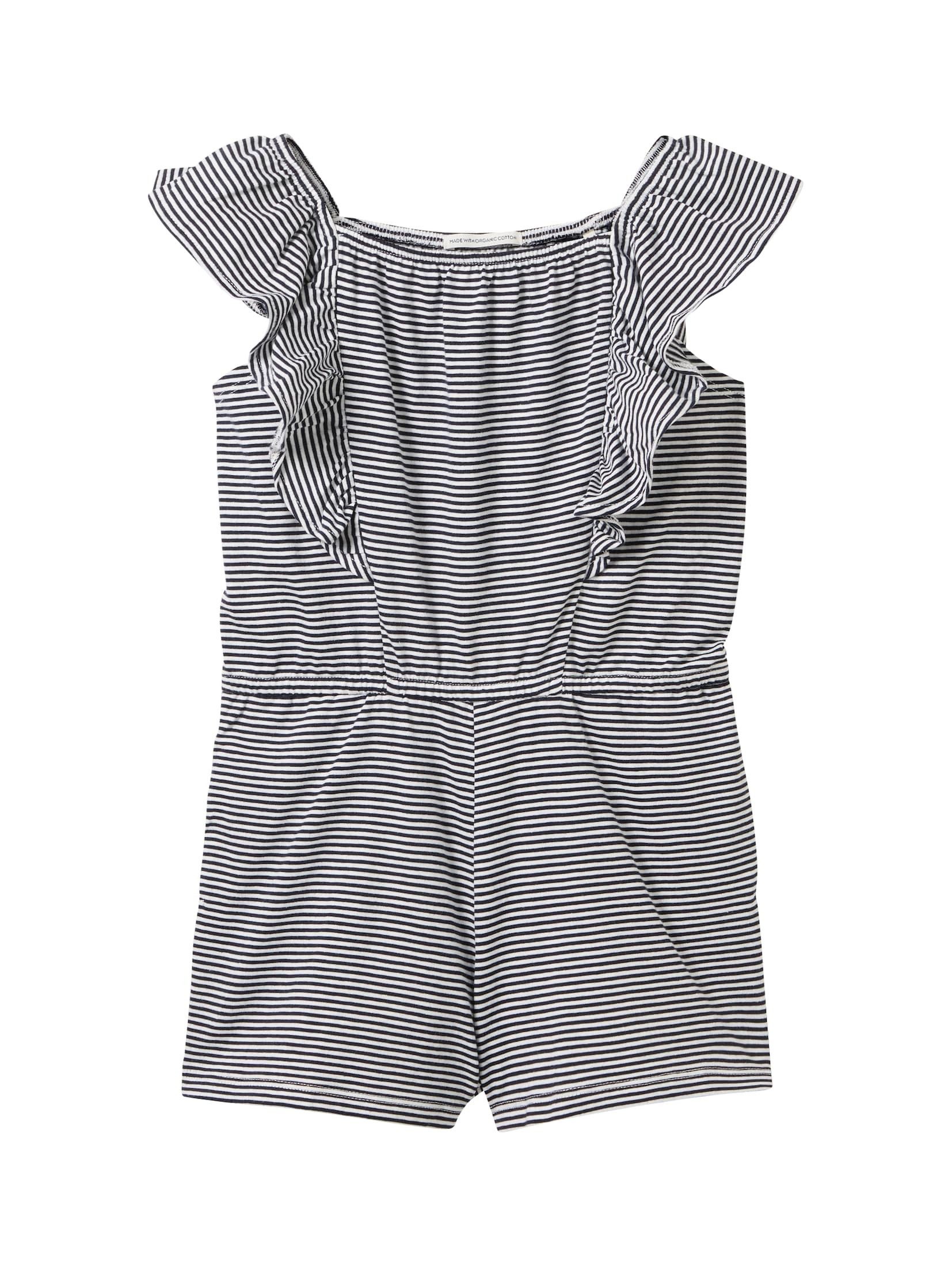 TOM TAILOR Jumpsuit Gestreifter Overall mit Bio-Baumwolle