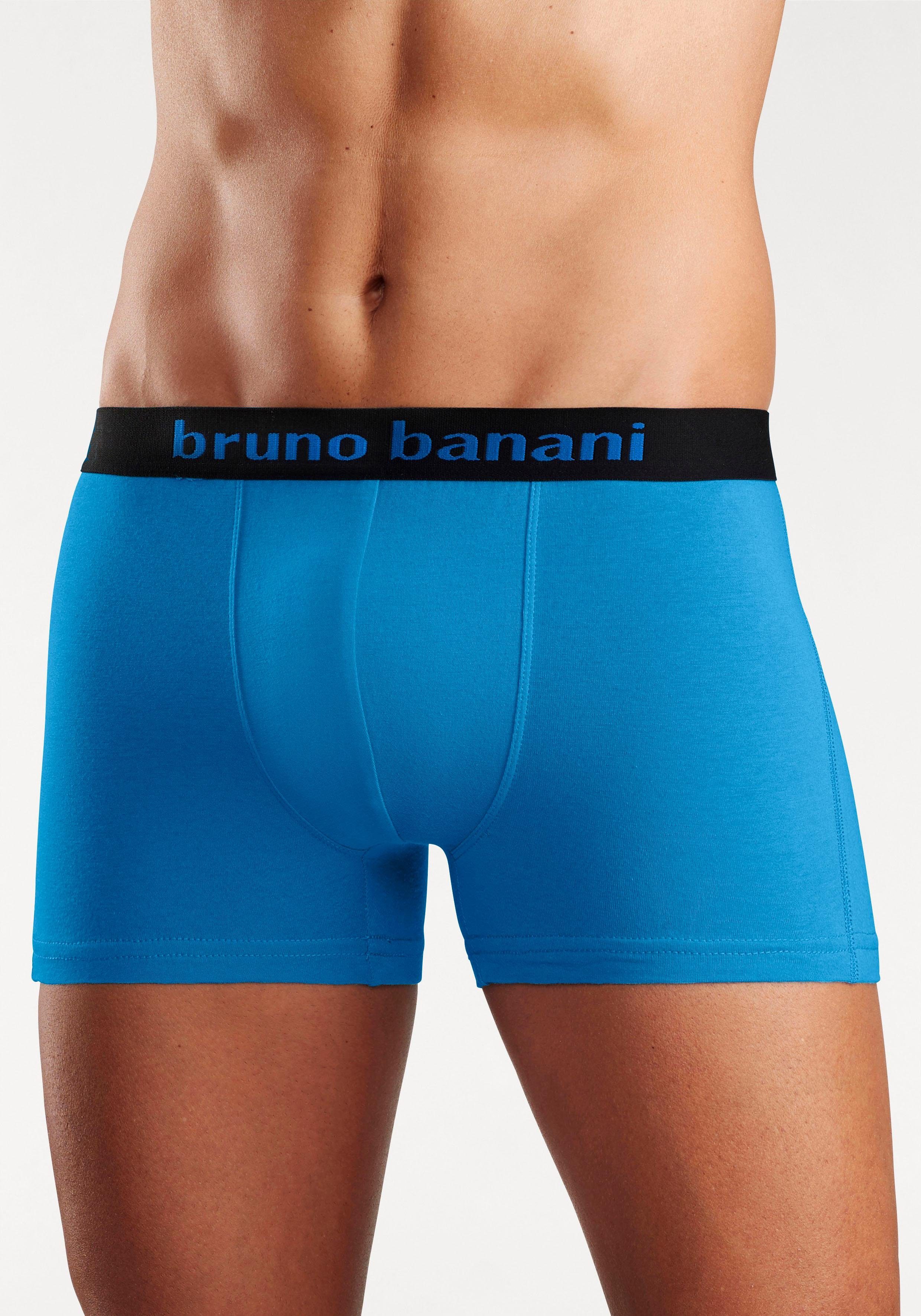 Bruno Banani Boxer Boxershorts für Herren (Packung, 4-St) mit farbigen Marken-Schriftzug am Bündchen