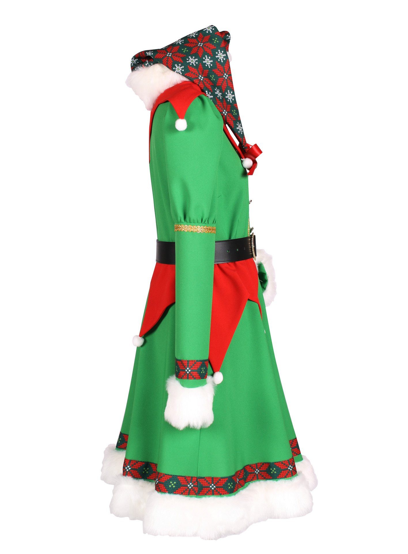 thetru Kostüm Festliche Weihnachtselfe Kostüm, Schmuckes Wichtelkleid für die Weihnachtszeit