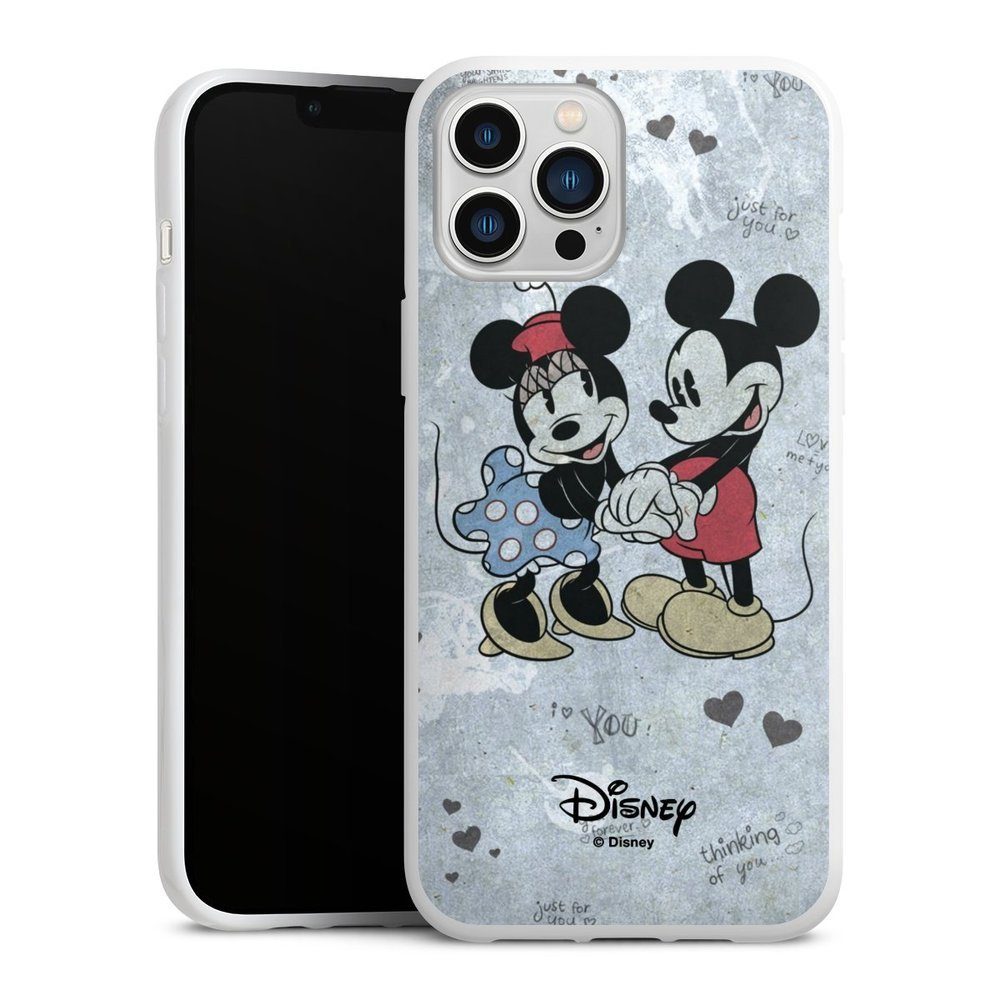 DeinDesign Handyhülle Disney Mickey & Minnie Mouse Vintage Mickey&Minnie In Love, Apple iPhone 13 Pro Max Silikon Hülle Bumper Case Handy Schutzhülle