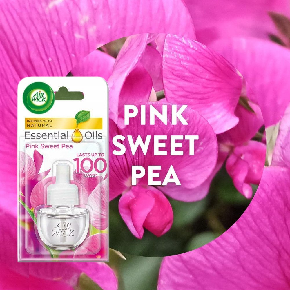 Air Wick Duftöl Duftölflakon Pink Sweet Pea Nachfüller (19 ml) (Nachfüllpack, 1x Nachfüllflakon 19ml), enthält natürliche ätherische Öle