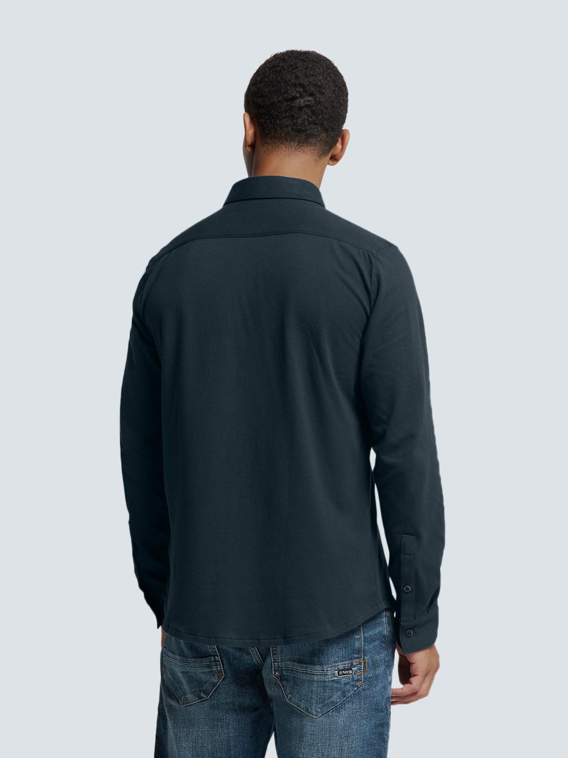 NO EXCESS Langarmhemd No Excess Piqué-Hemd günstig online kaufen