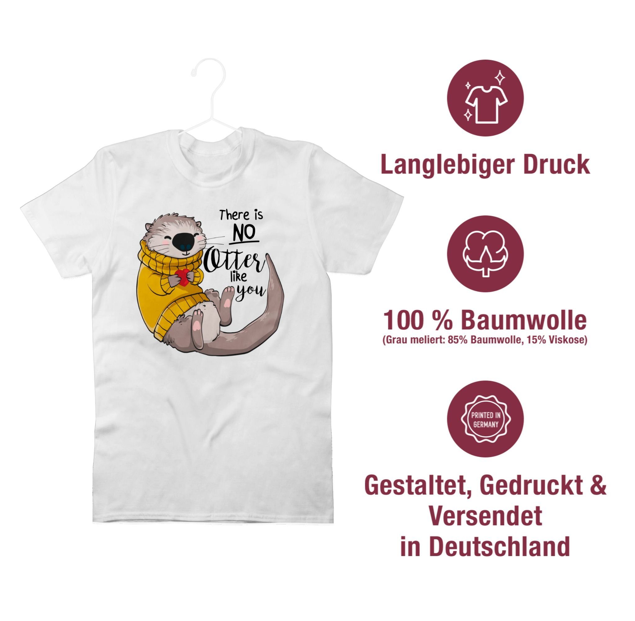 T-Shirt Sprüche Otter no Weiß is 3 Shirtracer like There you Statement