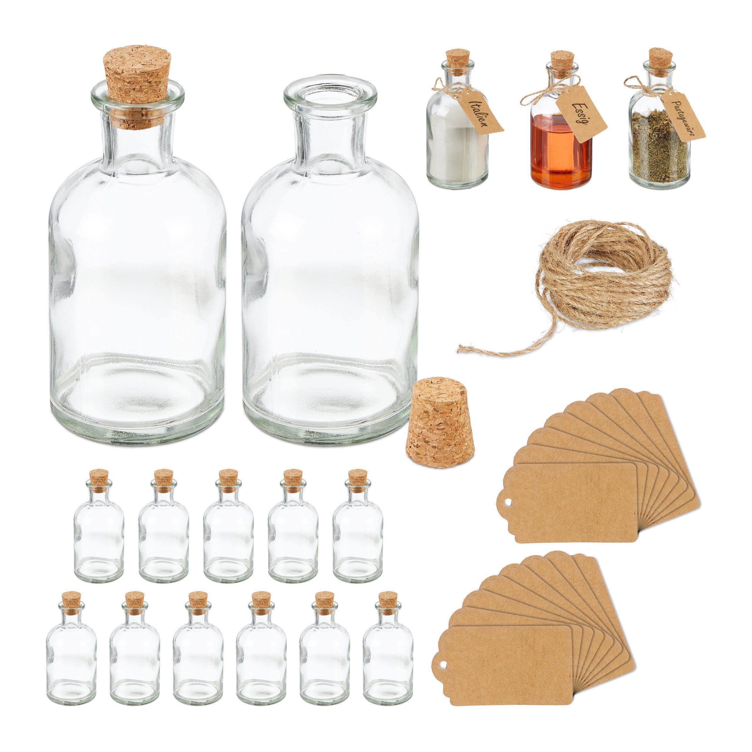 Deko-Glas Dekogläser Set mit Korkdeckel