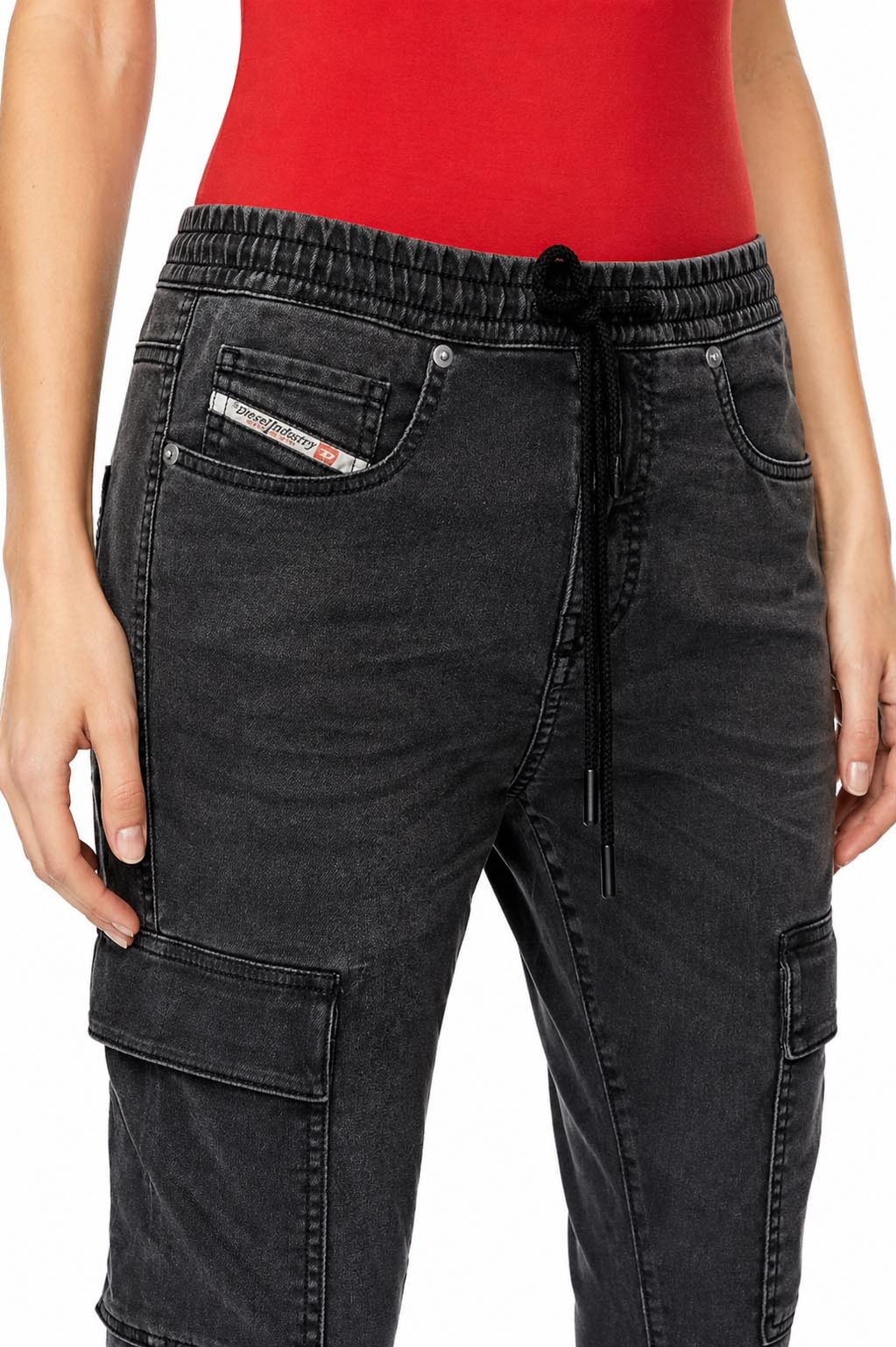 Diesel Slim-fit-Jeans Diesel Damen JoggJeans D-Ursy 09J75 Slim Fit Jogger Denim Cargotaschen
