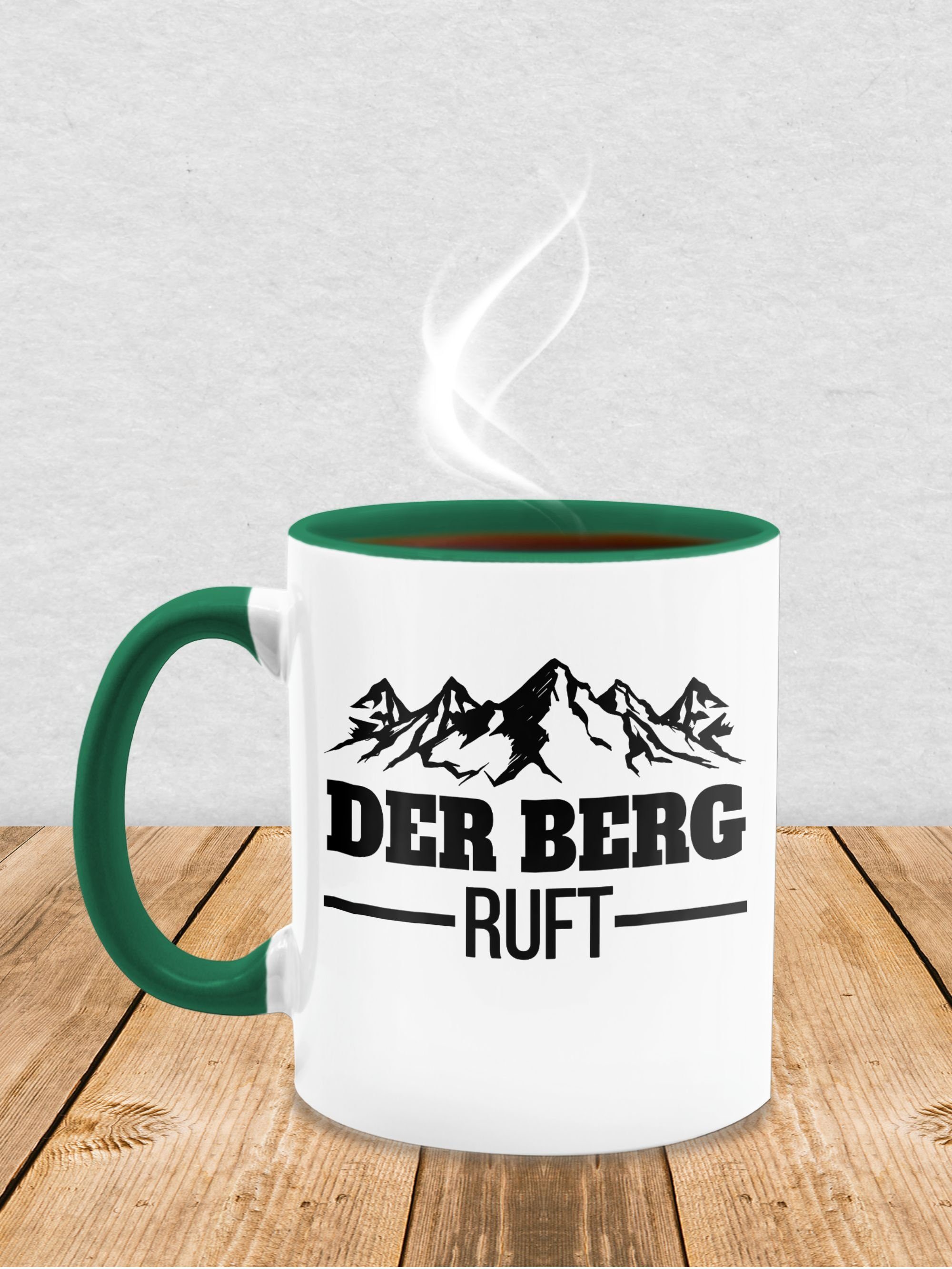 Shirtracer Tasse Der Berg 3 - Statement ruft Petrolgrün schwarz, Sprüche Keramik