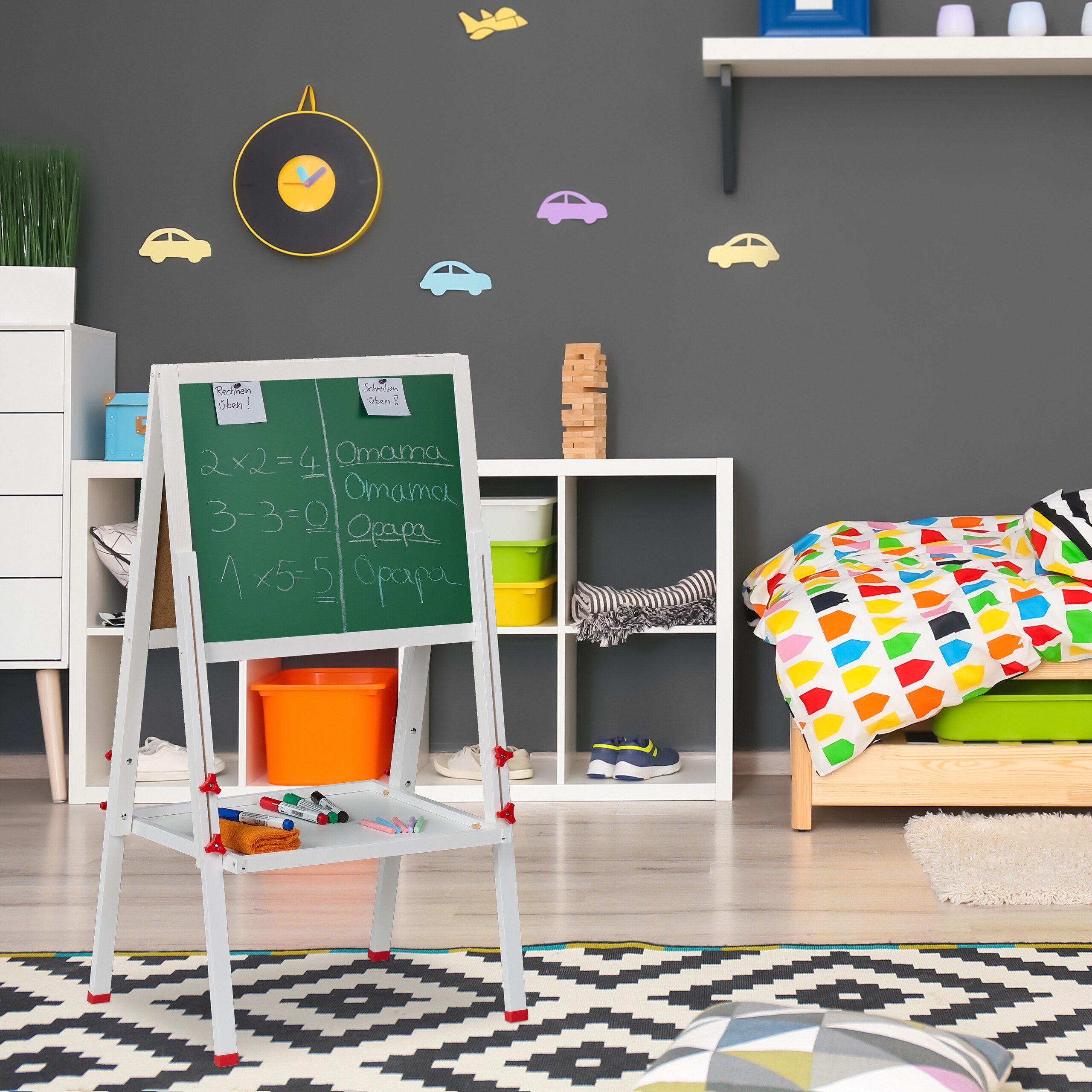 relaxdays Standtafel Kinderstandtafel mit Whiteboard, (1-tlg)