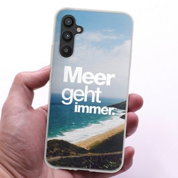 DeinDesign Handyhülle Meer Urlaub Sommer Meer geht immer, Samsung Galaxy A34 5G Silikon Hülle Bumper Case Handy Schutzhülle