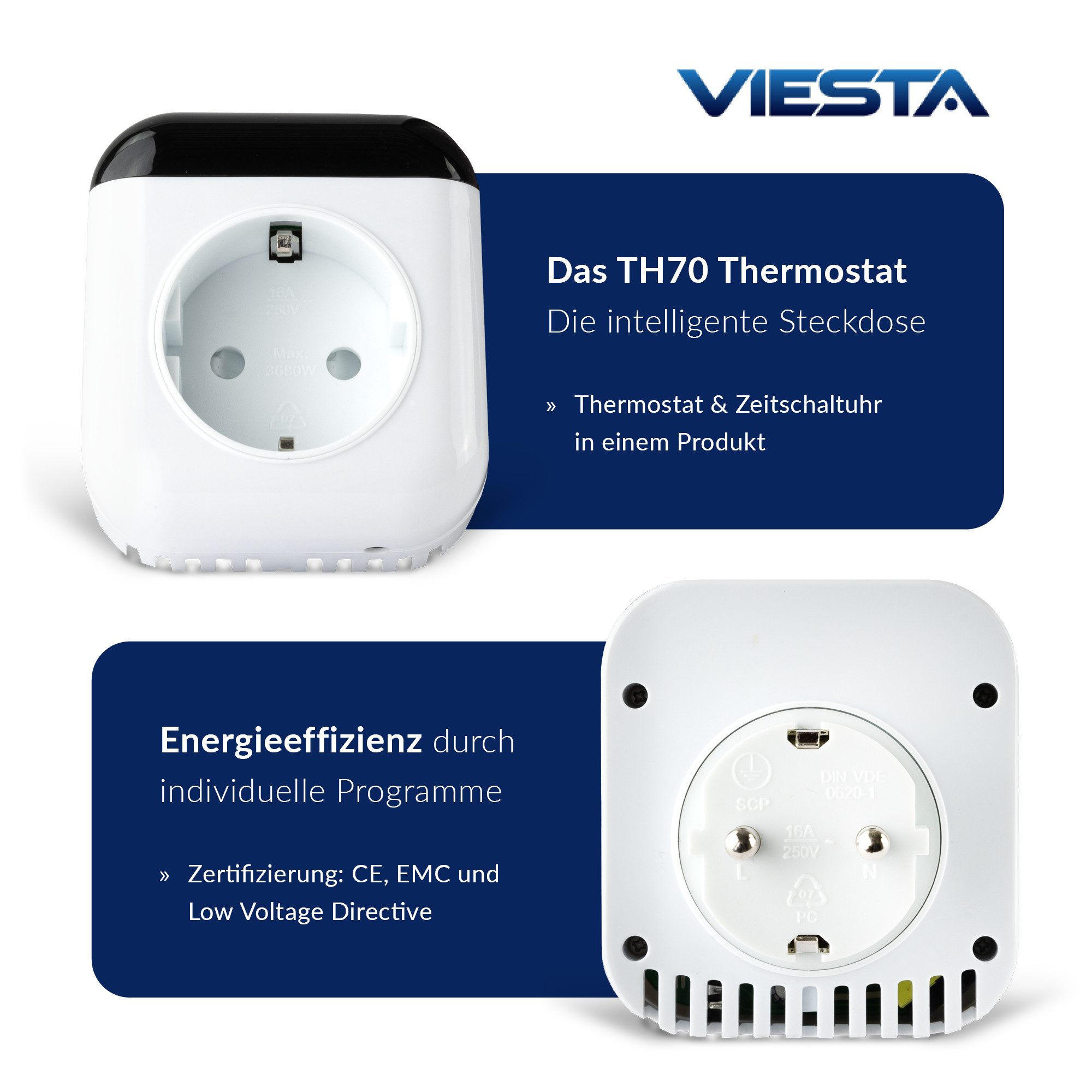VIESTA Heizkörperthermostat TH70 WiFi-Steckdosenthermostat Intelligentes