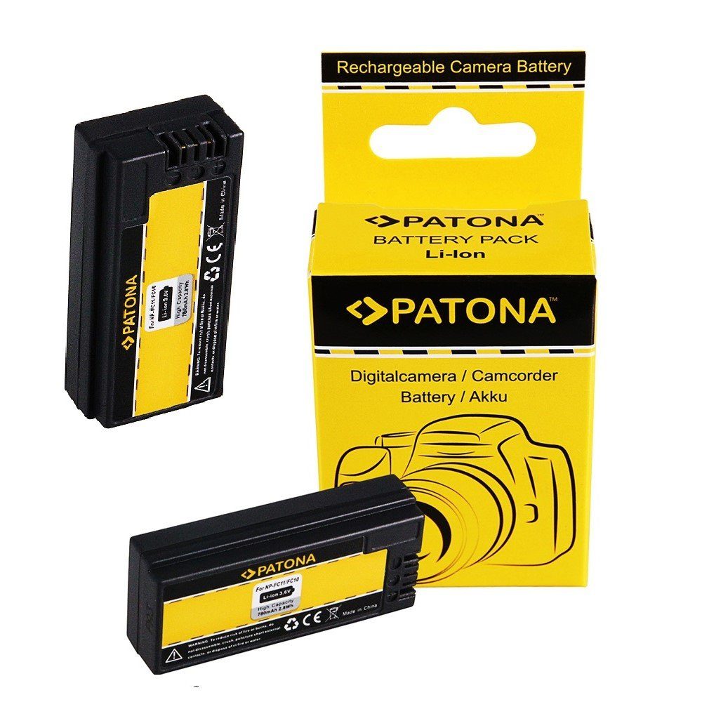 Patona 2x Akku für Sony NP-FC10 Kamera-Akku Ersatzakku Kameraakku 780 mAh (3,6 V, 2 St), DSCP DSC-P DSCP10 DSC-P10 DSCP12 NPFC10 NPFC11