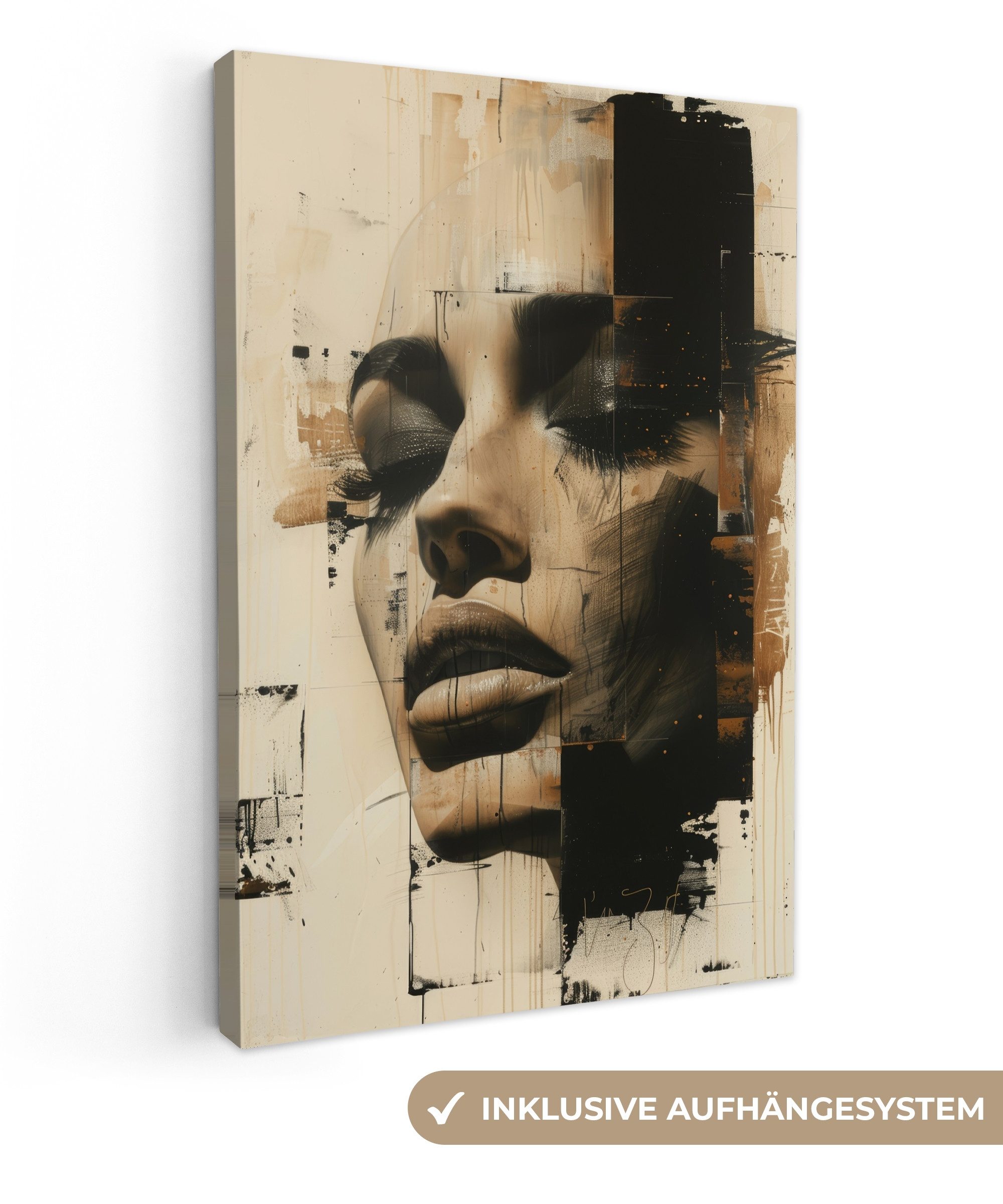 OneMillionCanvasses® Leinwandbild Frau - Gesicht - Abstrakt - Kunst, Fotodr günstig online kaufen