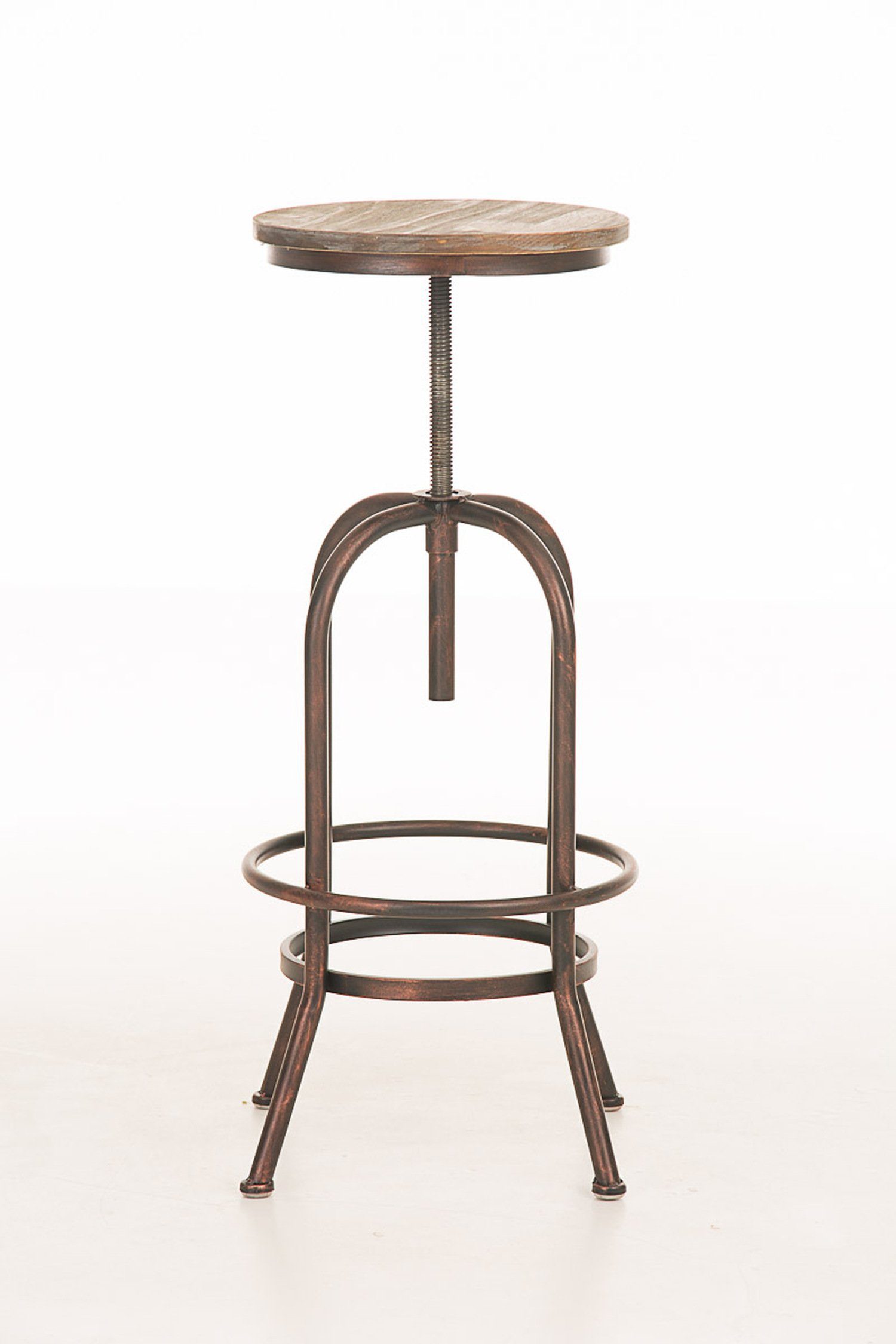 TPFLiving Barhocker - für - Hocker drehbar Tudor Sitzfläche: höhenverstellbar Holz bronzefarbenes - Gestell: Metall Fußstütze Küche), & - antik 360° (mit Theke
