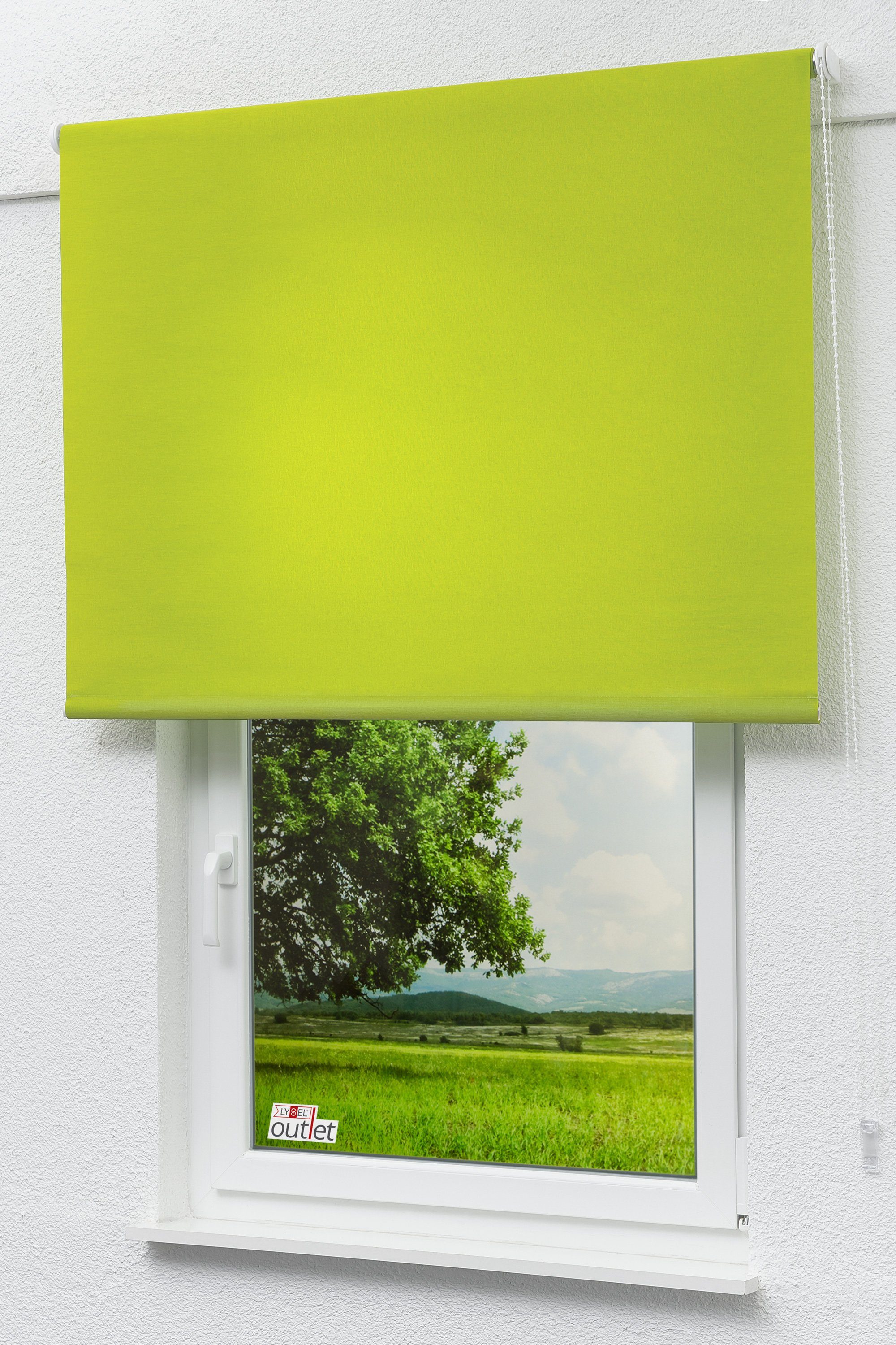 Basisrollo Rollo Gelbgrün, LYSEL®, 190x182.5cm Tageslicht HxB blickdicht,