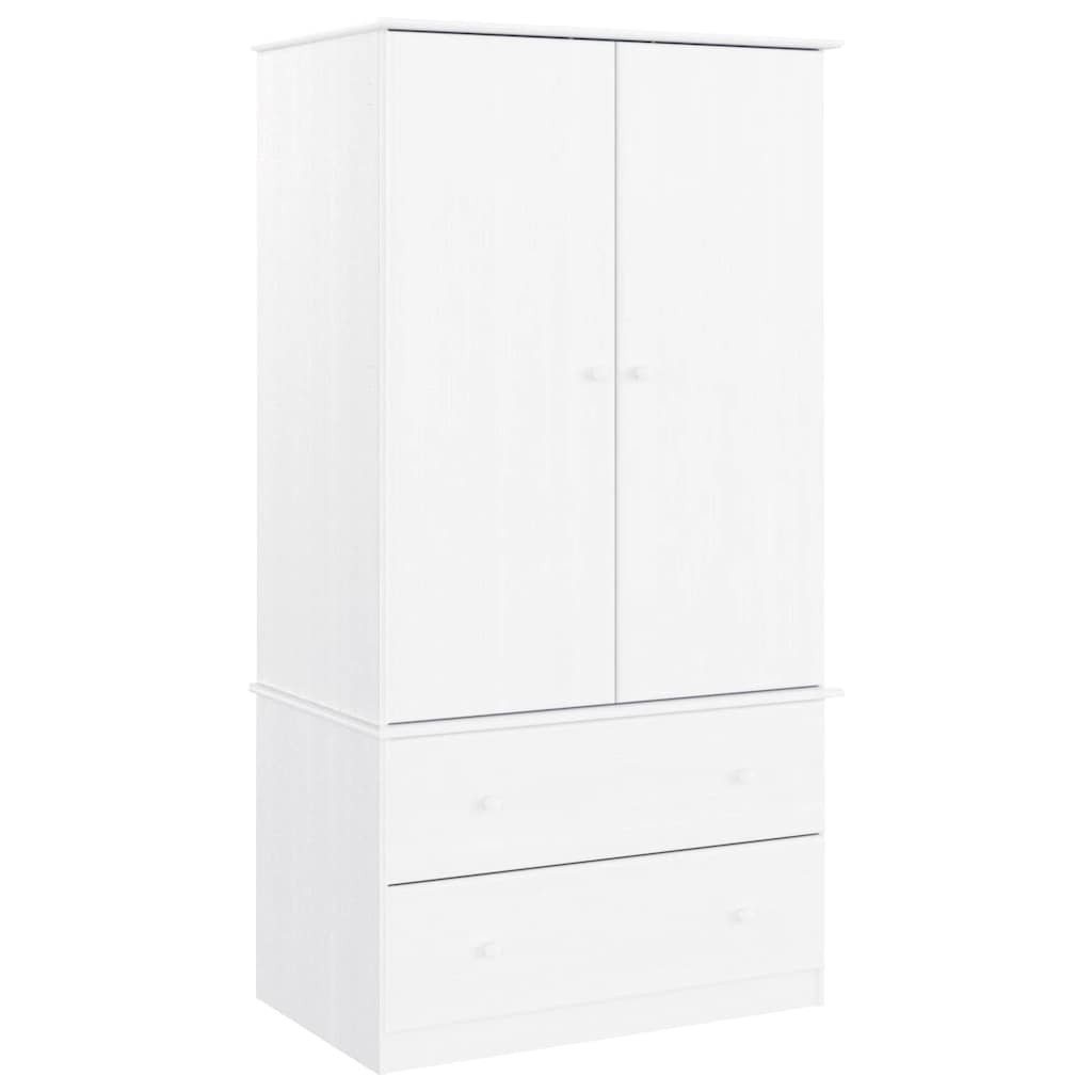 vidaXL Kleiderschrank Kleiderschrank ALTA Weiß 90x55x170 cm Massivholz Kiefer (1-St)