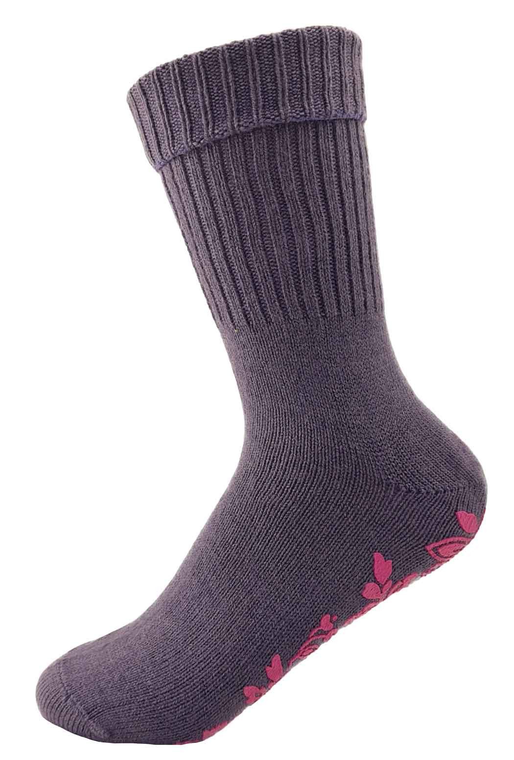 Hudson Мягкие носочки mit Anti-Rutsch-Sohle LAVENDEL (1-Paar, 1 Paar) flauschig und warm