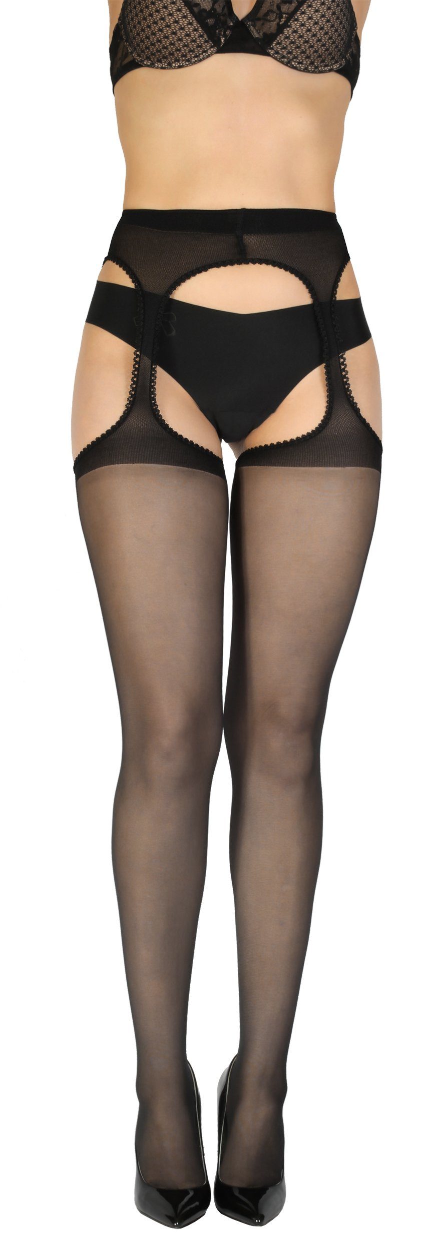 GIULIA Ouvert Strumpfhose 20 Den Strumpfhose mit offenem Schritt Intimbereich Offen 20 DEN (1 St)