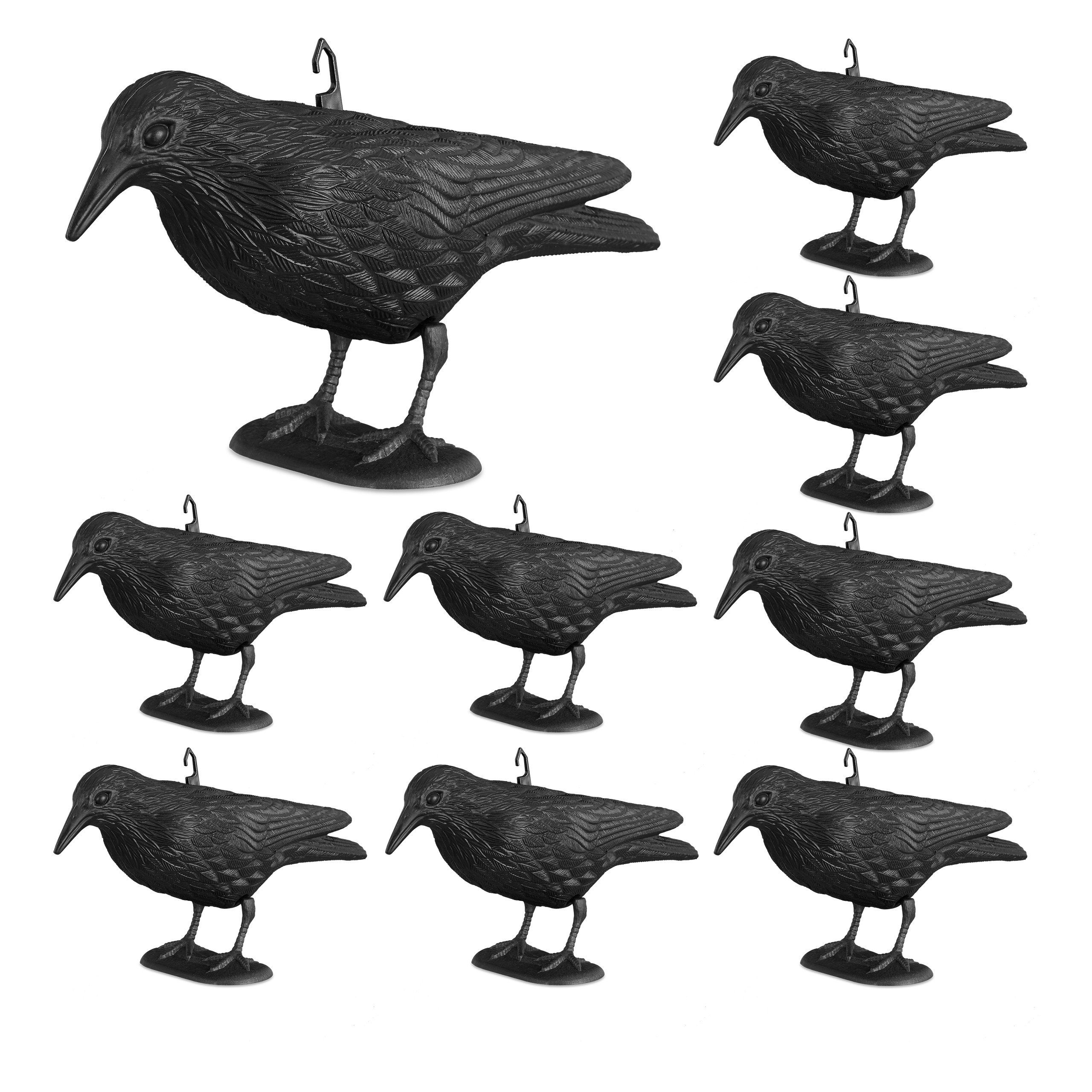 Gartenfigur 9 x Taubenschreck Krähe sitzend