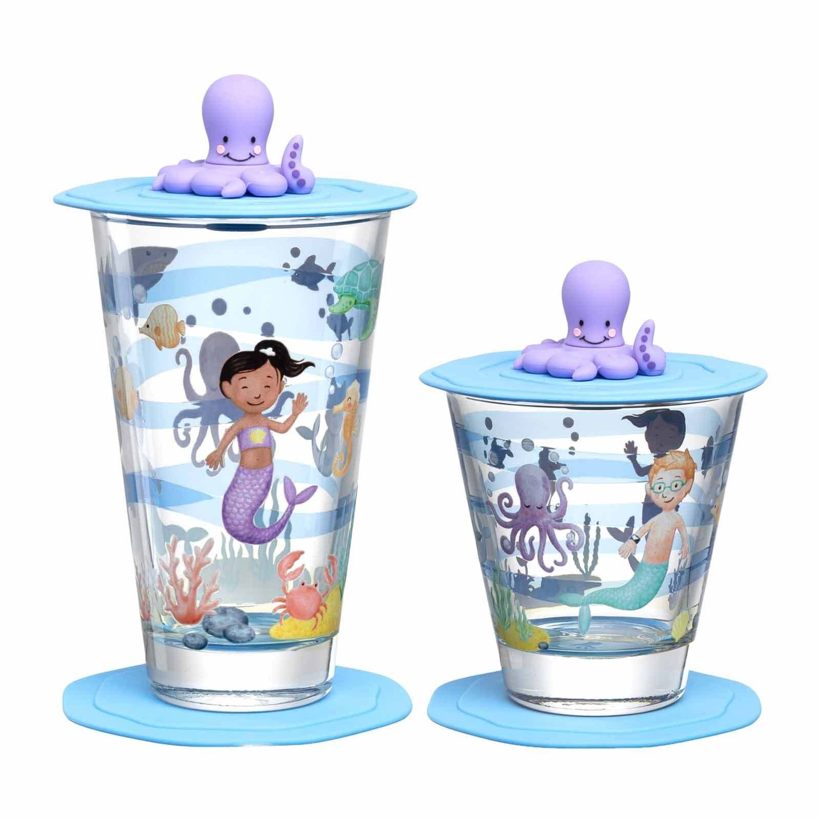 LEONARDO Kinderbecher Bambini Avventura Kinderbecher 215 ml & 300 ml, Glas Meer