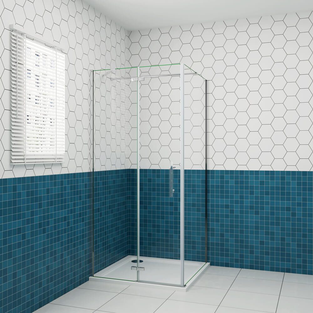 duschspa Eckdusche Scharniertür Eckeinstieg Nano Glas Duschtür Falttür Eck-Duchkabine, BxT: 80x70 cm, Einscheibensicherheitsglas, Sicherheitsglas, Set, ebenerdiger Einbau möglich