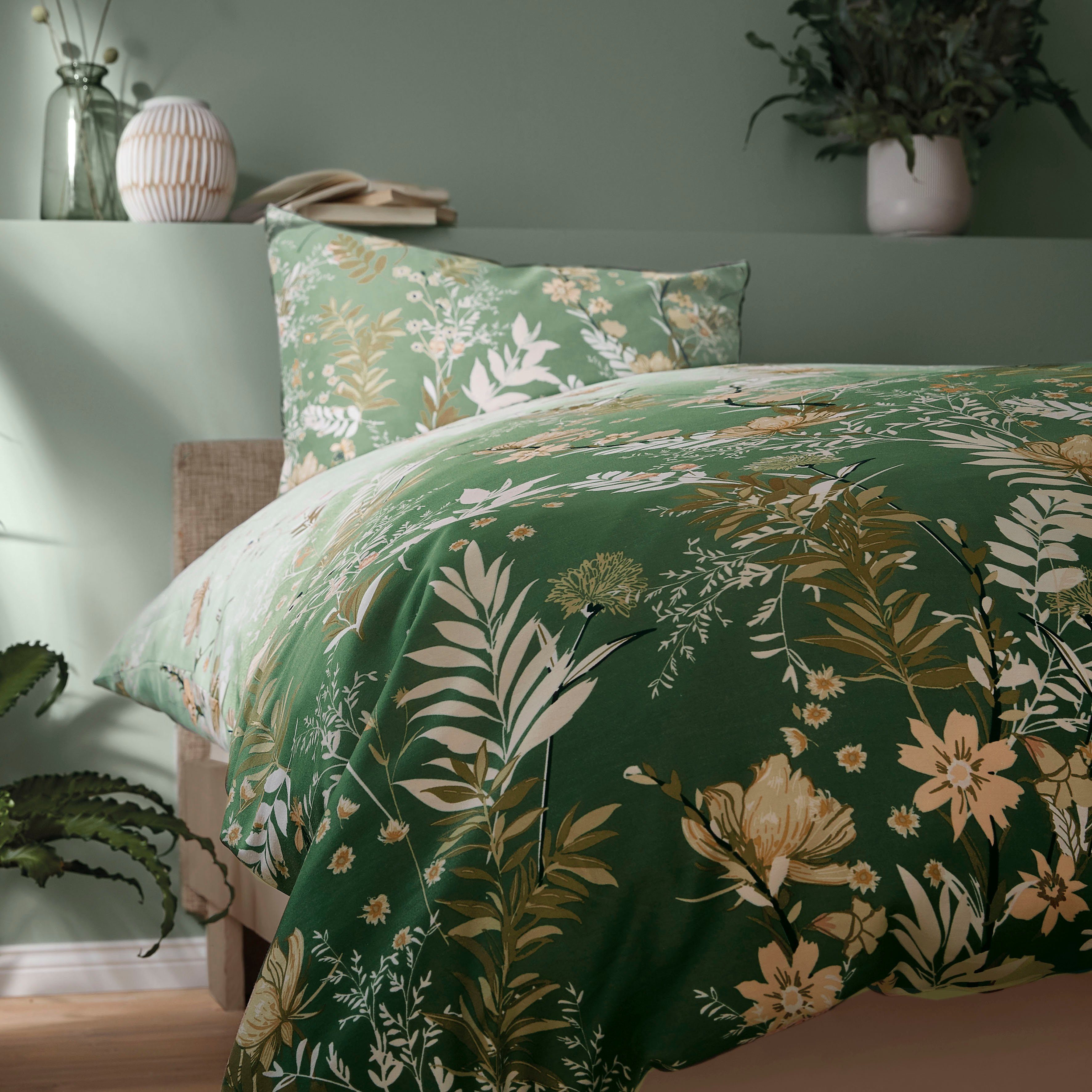 Kleine Wolke Bettwäsche Zahra, Mako-Satin, 2 teilig, mit floralem Print