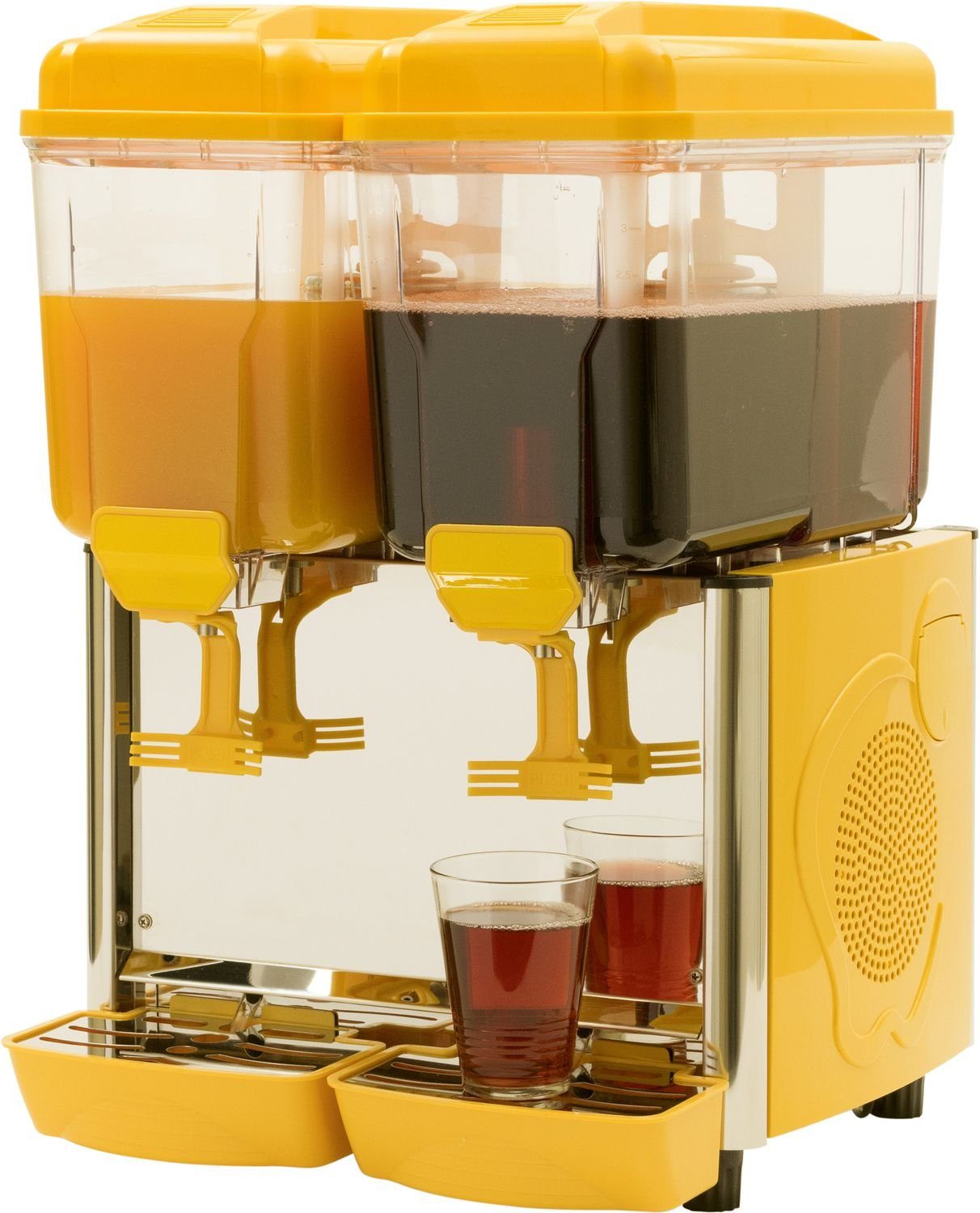 Saro Einkochautomat Getränkespender mit Kühlung, Saftspender, Kaltgetränke Dispenser, 2G gelb