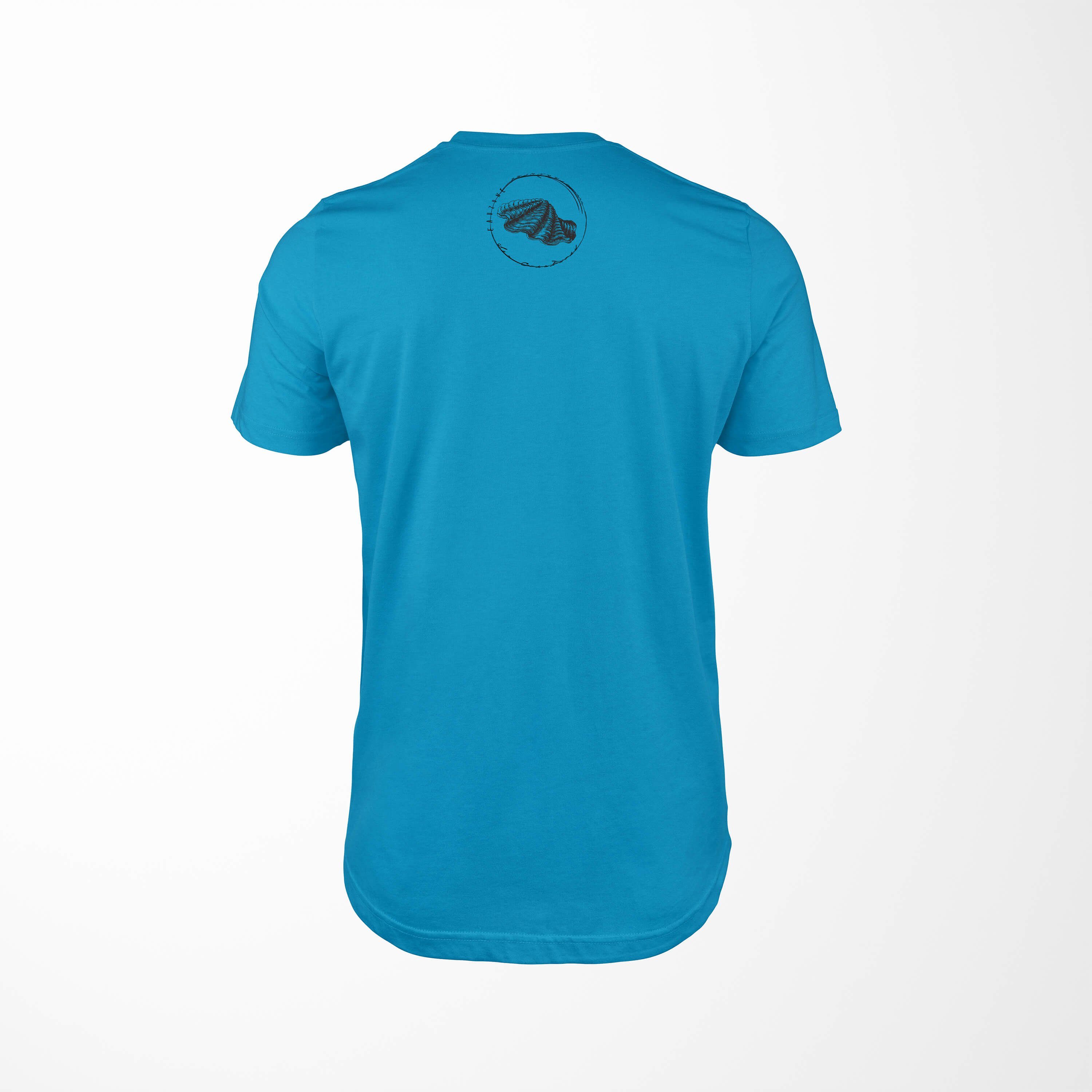 und Struktur Sea T-Shirt Tiefsee - Art T-Shirt Fische sportlicher Serie: Schnitt / Sea Creatures, feine Sinus 088 Atoll