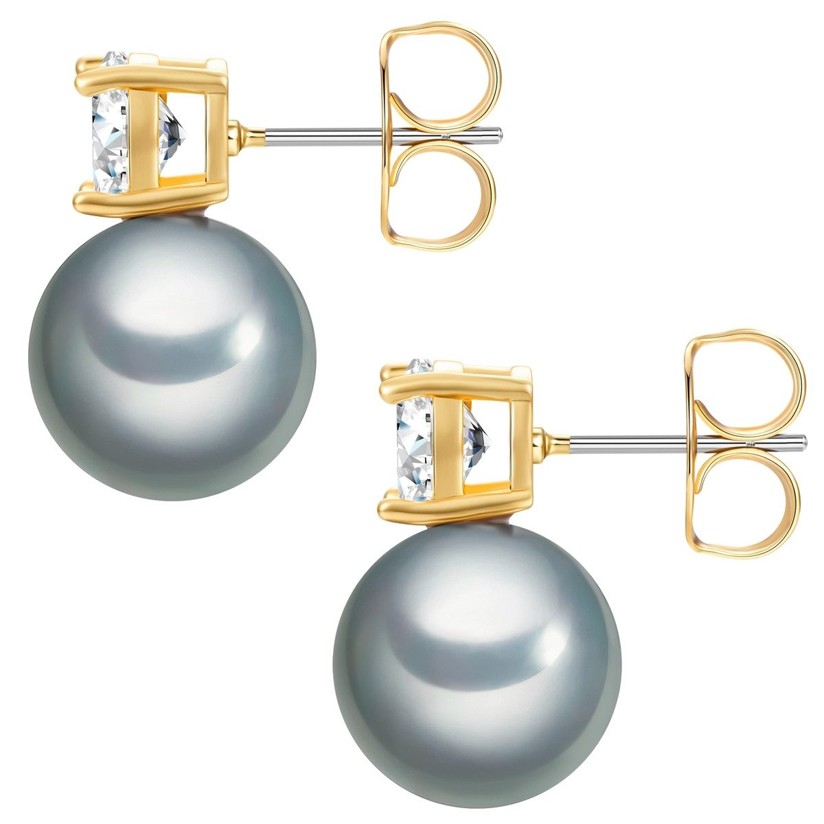 Lulu & Jane Perlenohrringe gelbgold