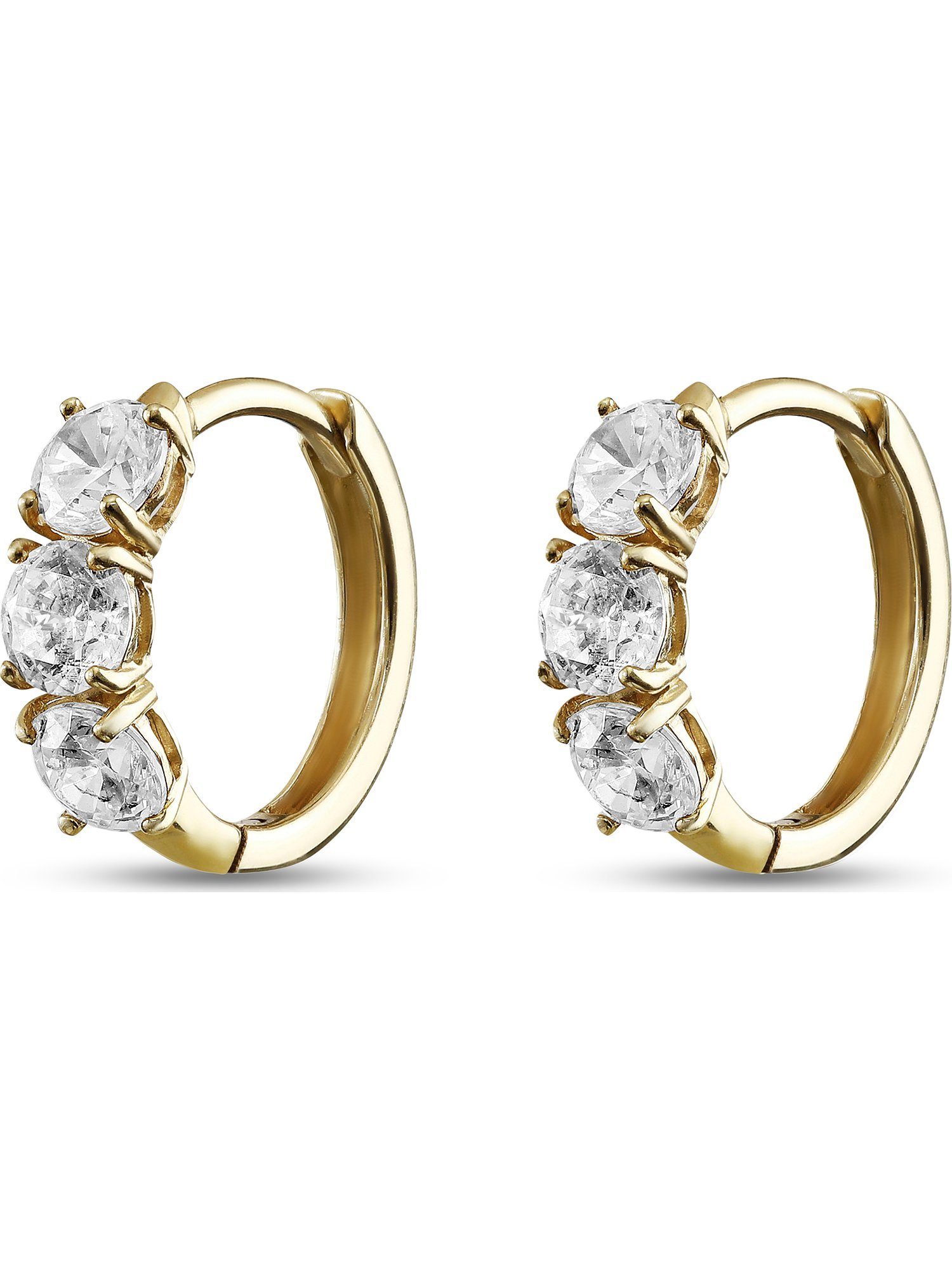 FAVS Paar Creolen FAVS Damen-Creolen 375er Gelbgold 6 Zirkonia (Paar) günstig online kaufen