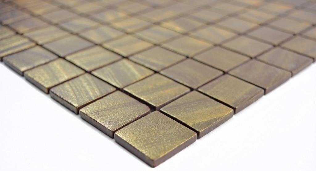 Mosani Mosaikfliesen Recycling Glasmosaik matt 10 / Mosaikfliesen gold Matten