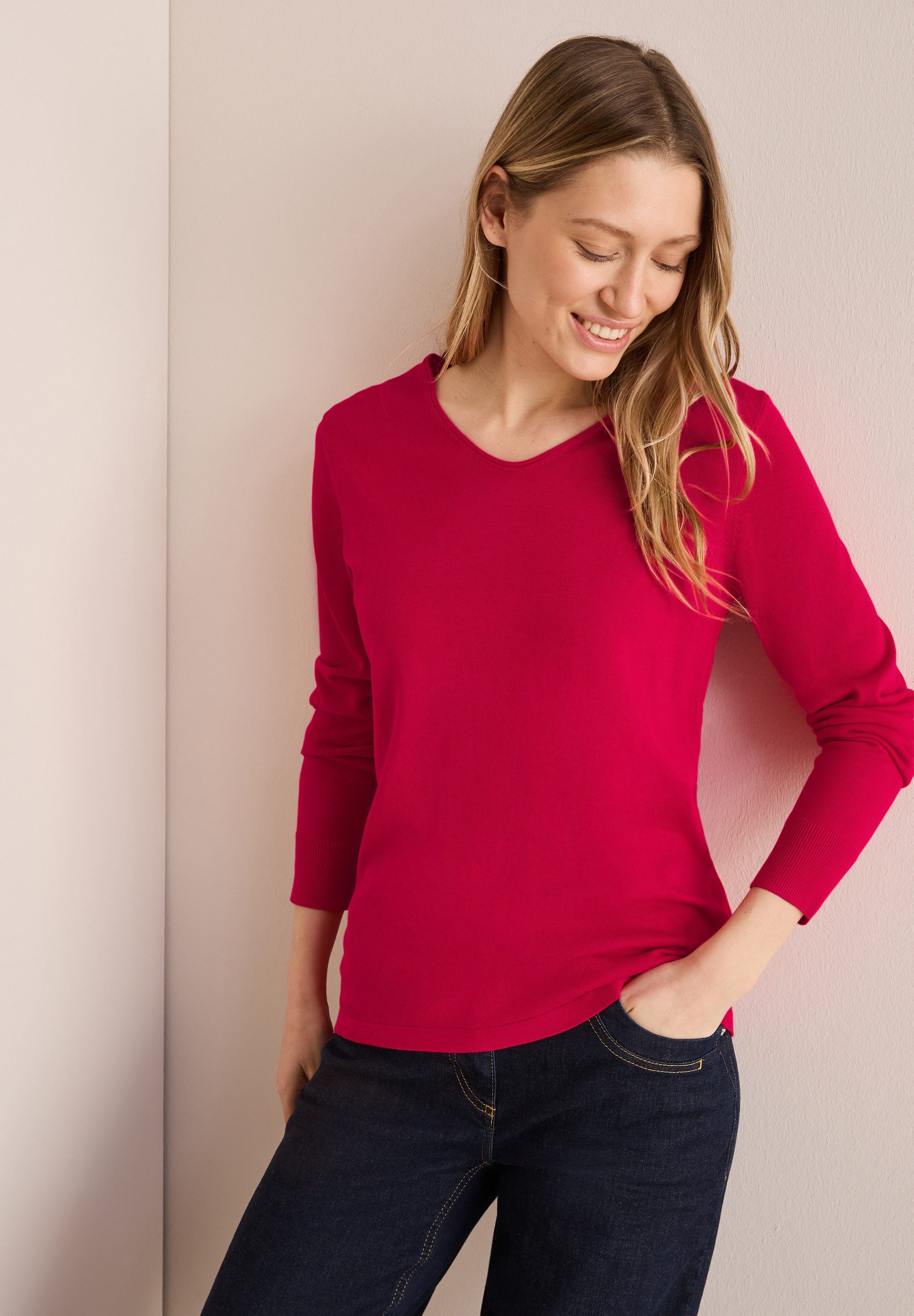 Cecil Strickpullover mit V-Ausschnitt, Mit stylischem V-Ausschnitt