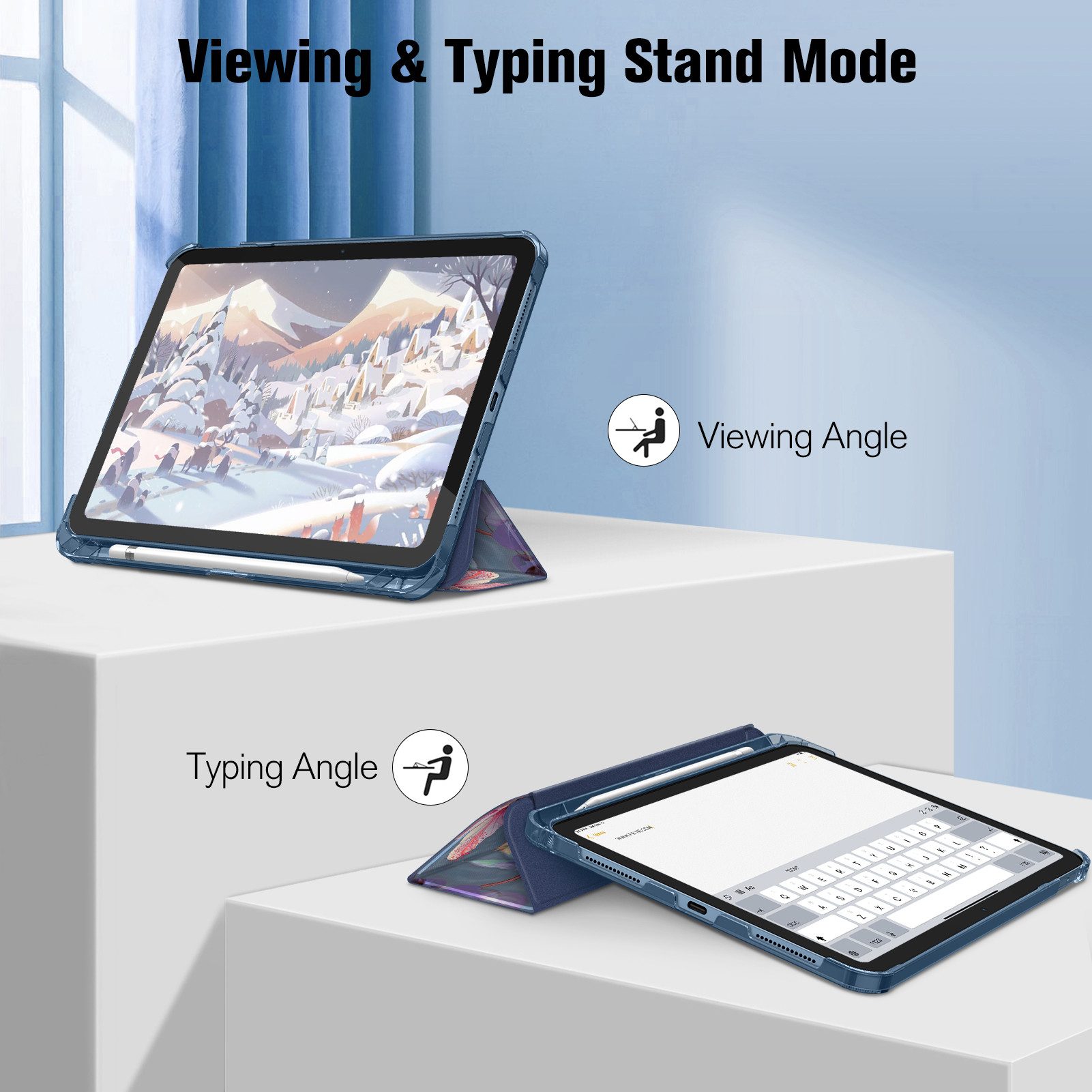 Fintie Tablet-Hülle für iPad 11 Generation 11‘’ 2025 (A16), iPad 10 Generation 10.9'' 2022, ultradünn, mit Stifthalter, transparenter Rückseite, Auto Schlaf/Wac – Bild 4 von 5