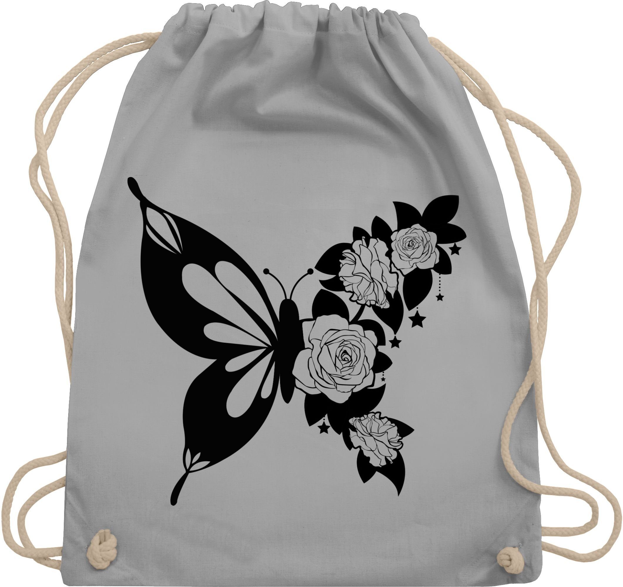 Shirtracer Turnbeutel Schmetterling mit Blumen - günstig online kaufen