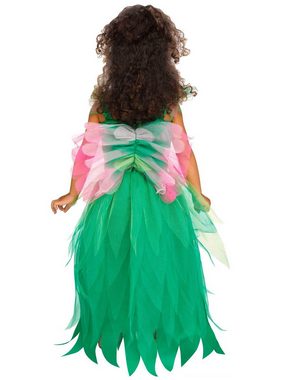 Fun World Kostüm Blumenfee Kostüm für Mädchen, Kostümkleid einer kleinen Waldelfe mit Flügeln