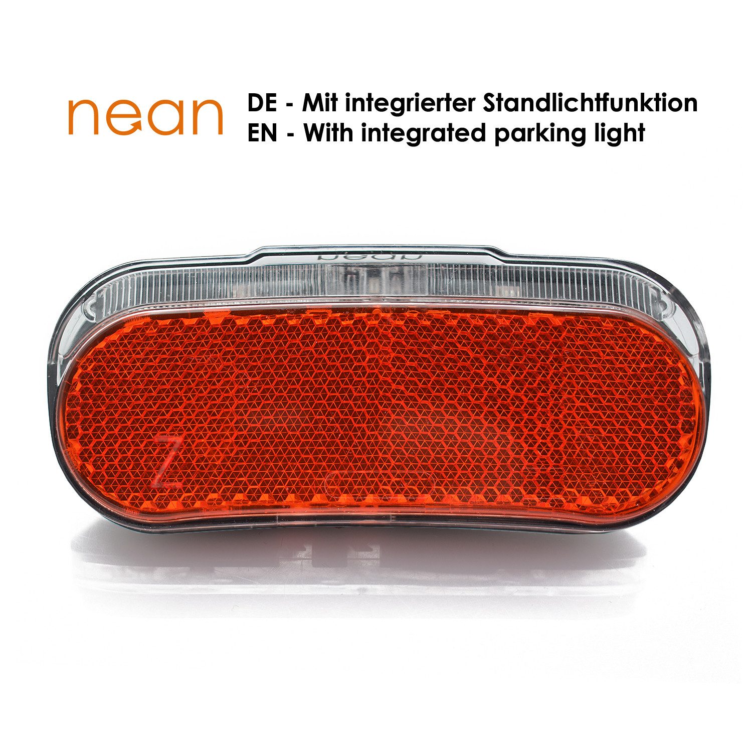 nean Fahrrad-Rücklicht Dynamo mit Standlicht, Reflektor, StVZO-Zulassung, 5 Candela