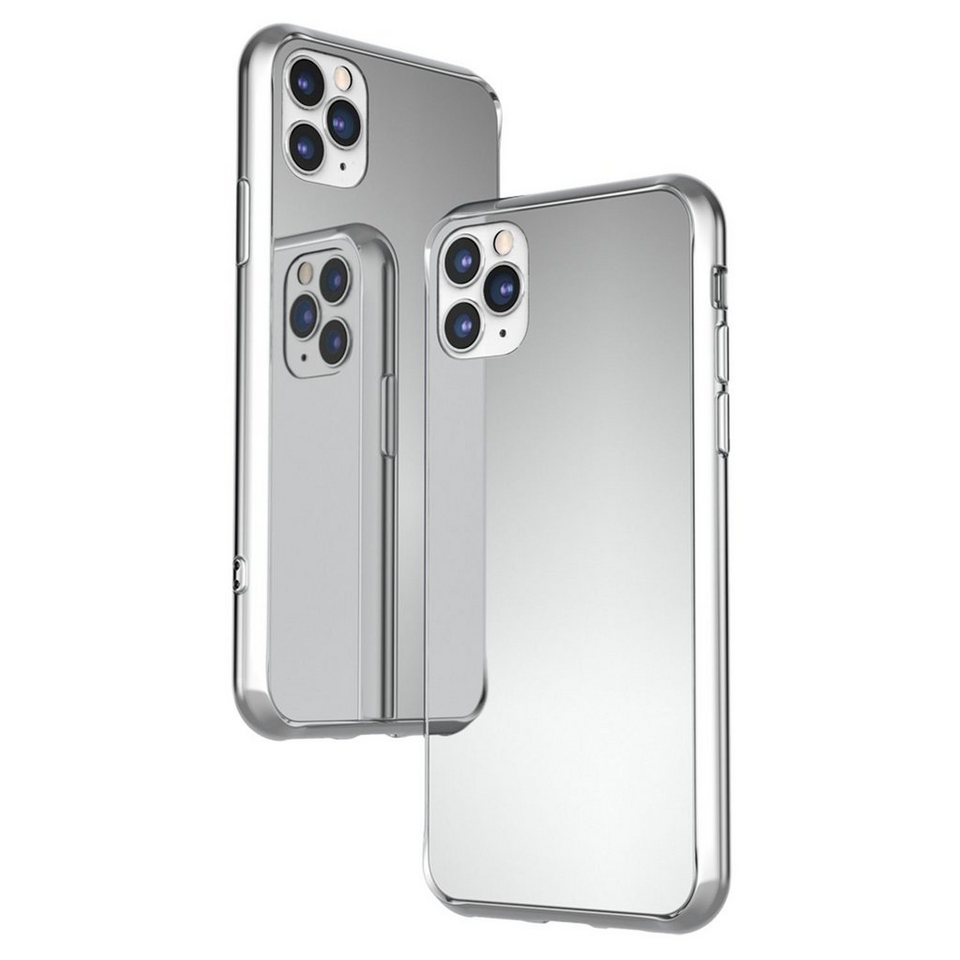 Nalia Smartphone-Hülle Apple iPhone 11 Pro Max, Spiegel Hartglas Hülle /  Super Klarer Spiegeleffekt / Harte Rückseite wie ein echter Spiegel /  Silikon Rahmen / Kratzfest / Mirror Case / Tempered Glass