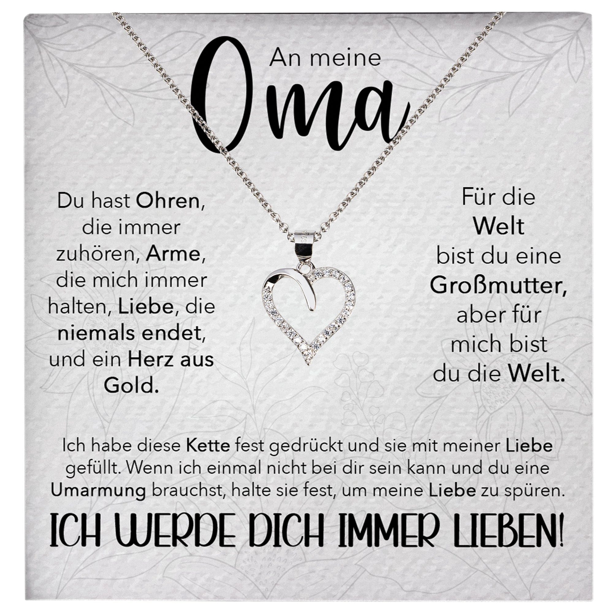 Schmuckset Liebe Oma Geschenk Grossmutter Frauen Halskette Damen Collier Herz