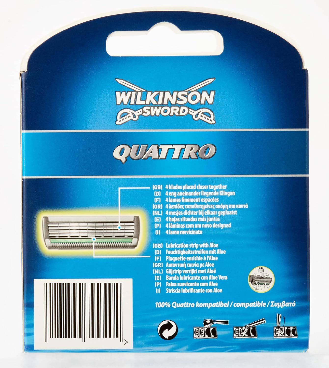 Wilkinson Rasierklingen Wilkinson Sword Quattro Rasierklingen für Herren Rasierer, 6 Stück, 6-tlg.