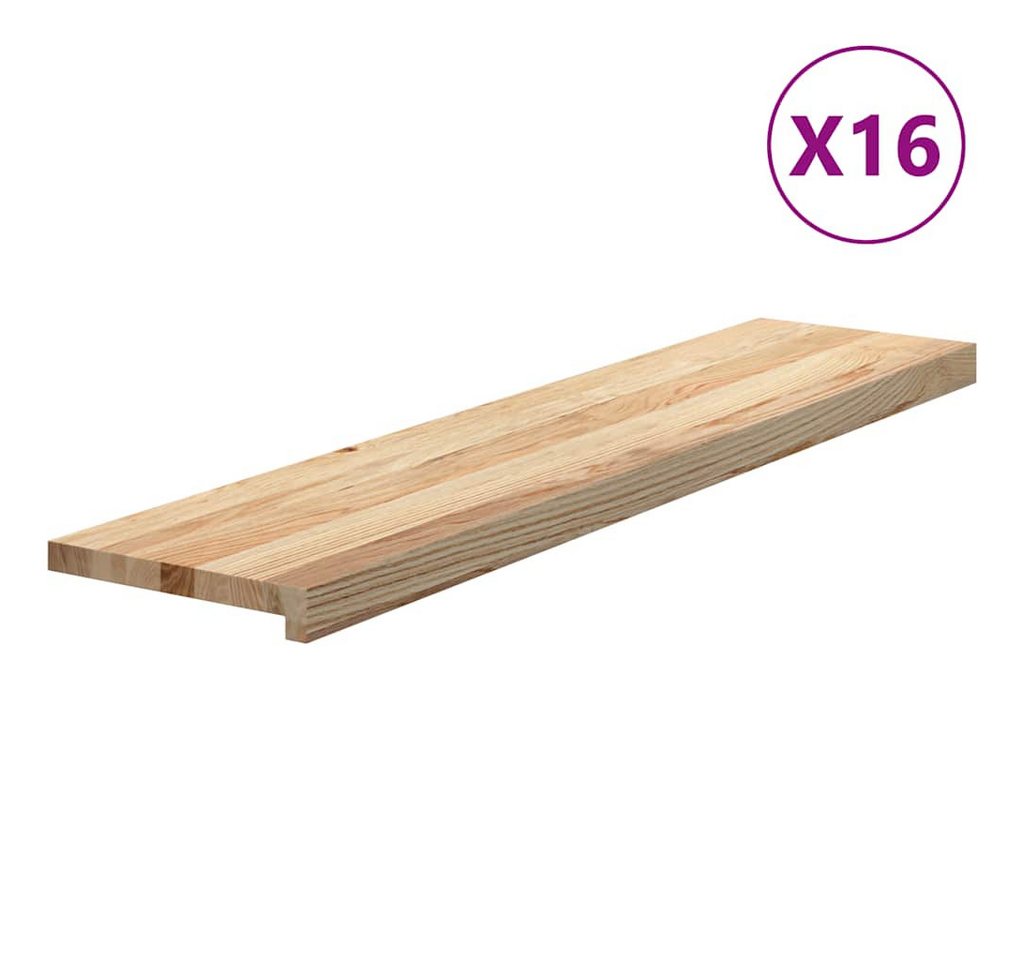 Thumbnail - vidaXL Treppenstufe, Treppenstufen 16 Stk. Unbehandelt 110x25x2 cm Massivholz Eiche