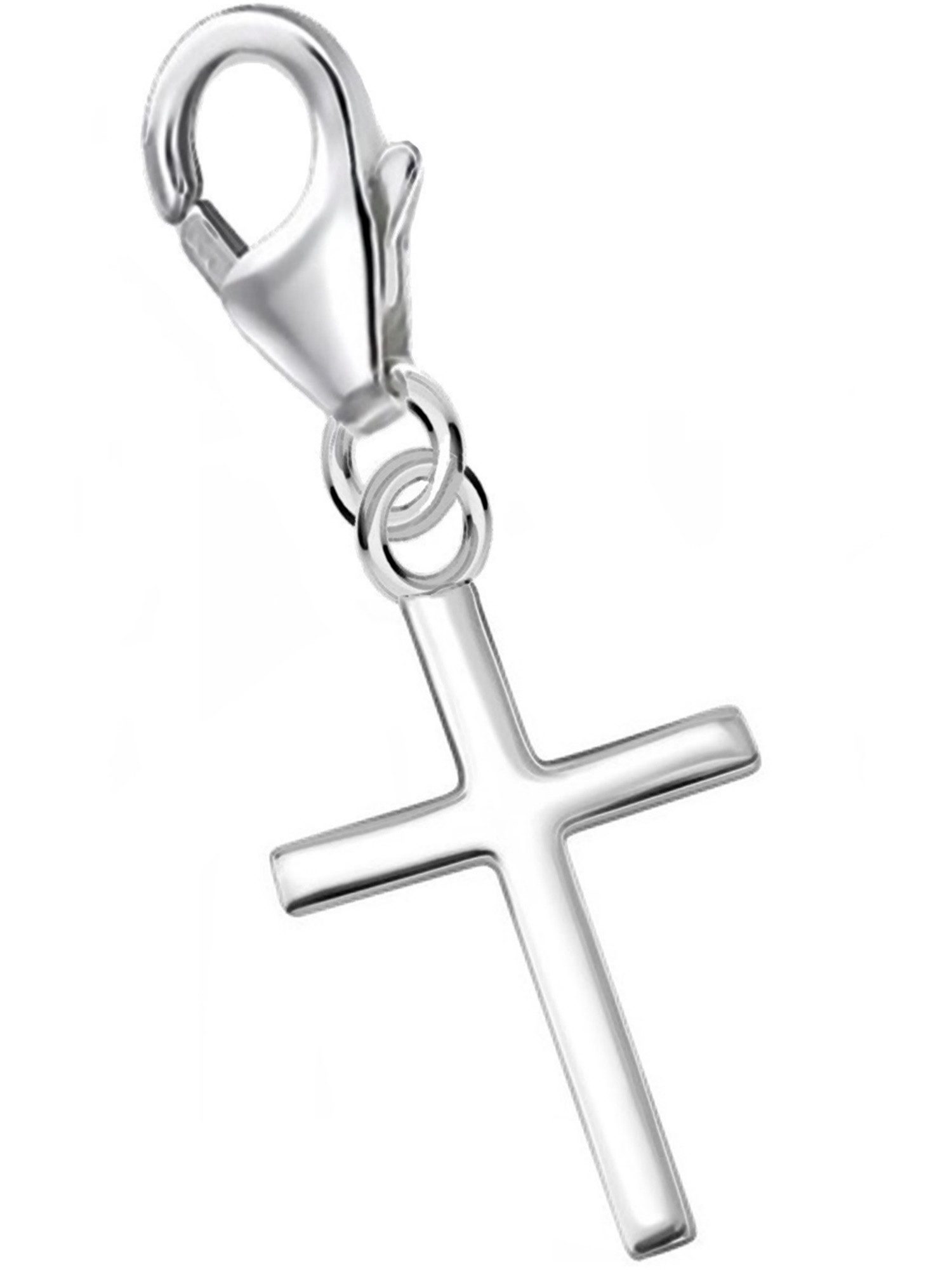 Goldene Hufeisen Charm Kreuz Kreuz Karabiner Charm Damen Herren Anhänger 925 Sterling-Silber