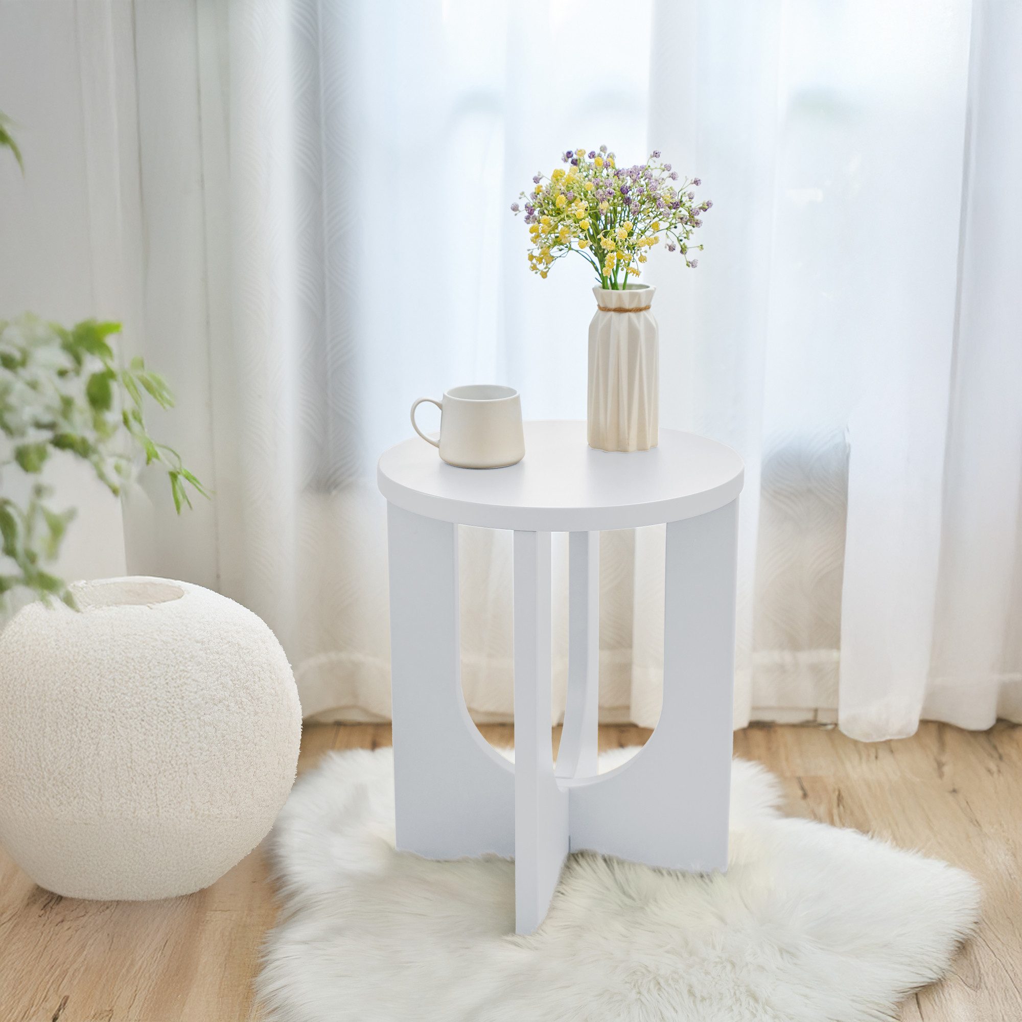en.casa Beistelltisch, »Kysdajore« rund MDF 50 günstig online kaufen