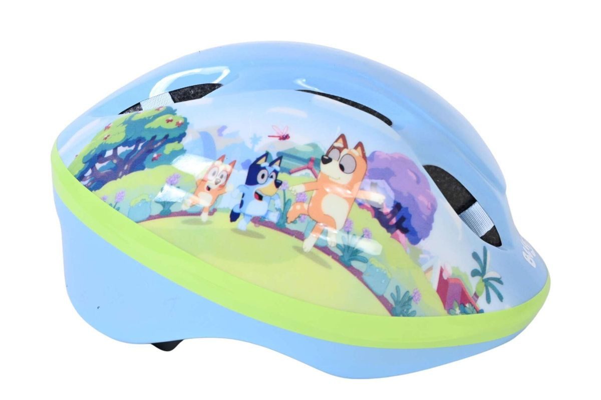Volare Fahrradhelm Kinder Fahrradhelm Fahrrad Helm Kinderhelm Schutzhelm Bluey 1115, Belüftungsöffnungen,Kinnriemen mit Klickverschluss,Größe :52-56cm