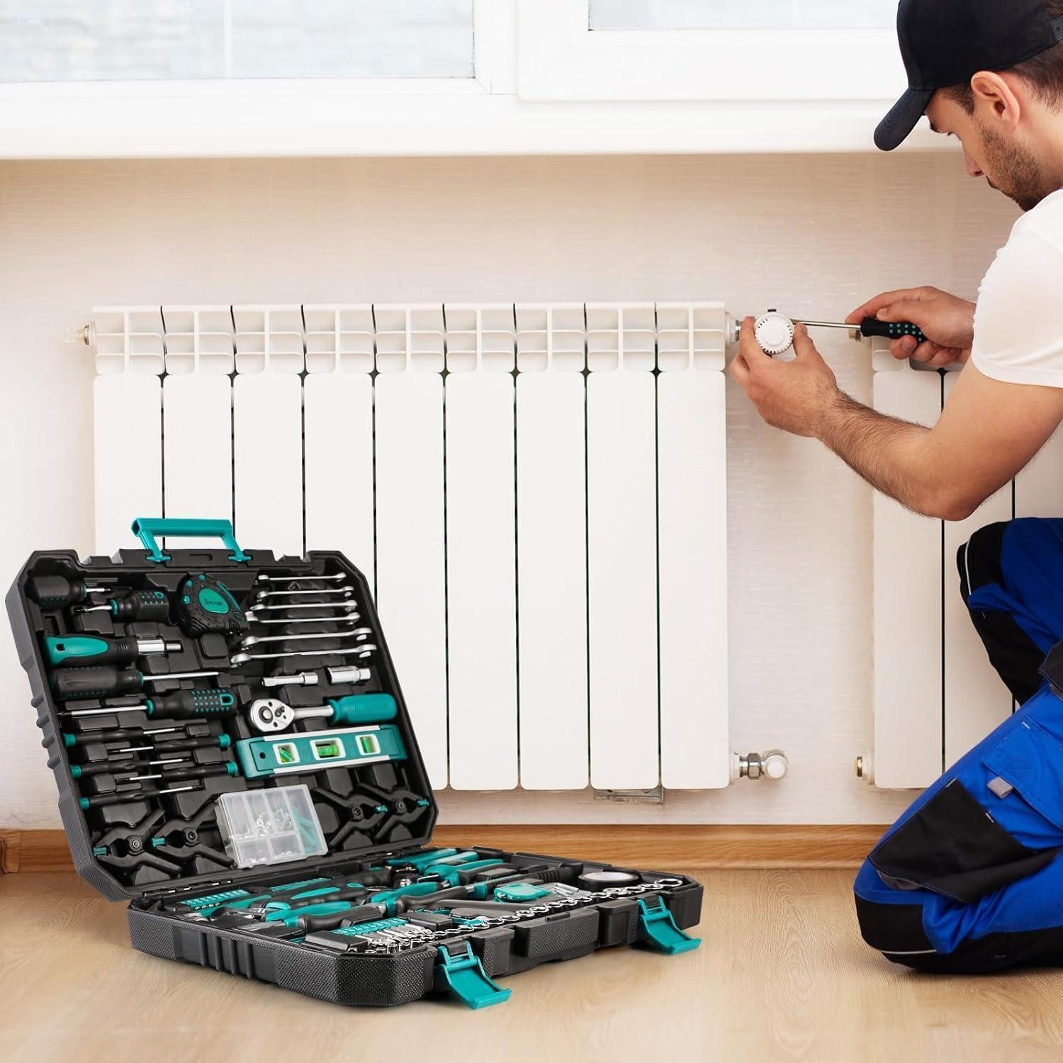 LuxusKollektion Multitool Werkzeugkoffer 198tlg Gefüllt Haushalts Werkzeug Set Ratsche