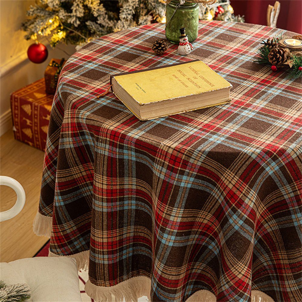Abwaschbar (1-tlg), Tisch Tischdecke für Weihnachtstischdecke Weihnachts Runde Party Dekorative Dekoration Tischdekoration Tischdecke, Tischtuch Tischdecke