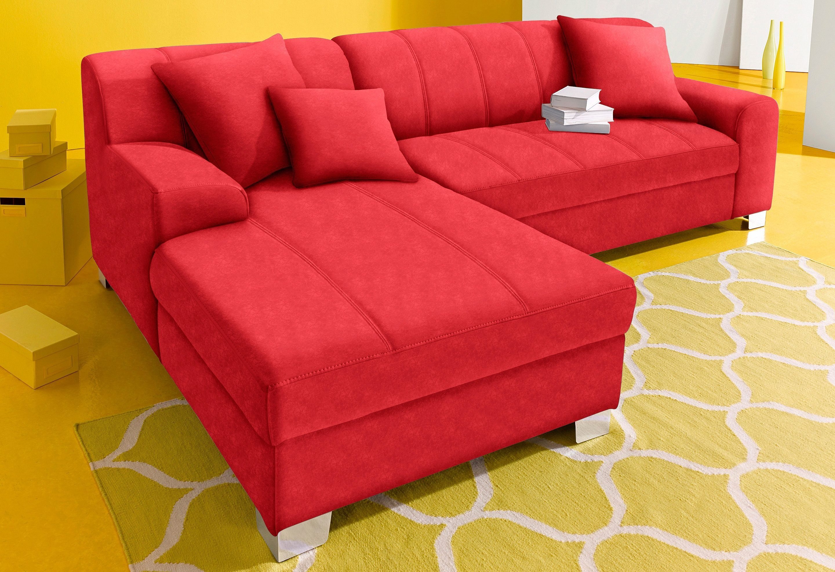 DOMO collection Ecksofa Turah incl. Zierkissen, moderne Steppung, auch in L günstig online kaufen