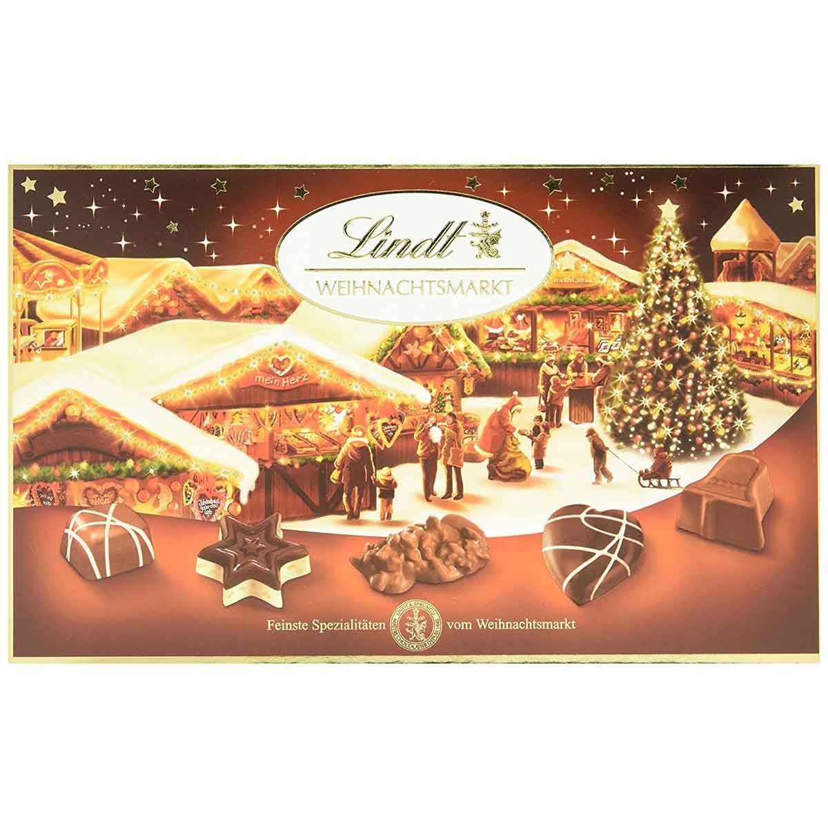 LINDT Schokolade, Lindt Weihnachts Markt Pralinen Mischung 7 fach sortiert 200g
