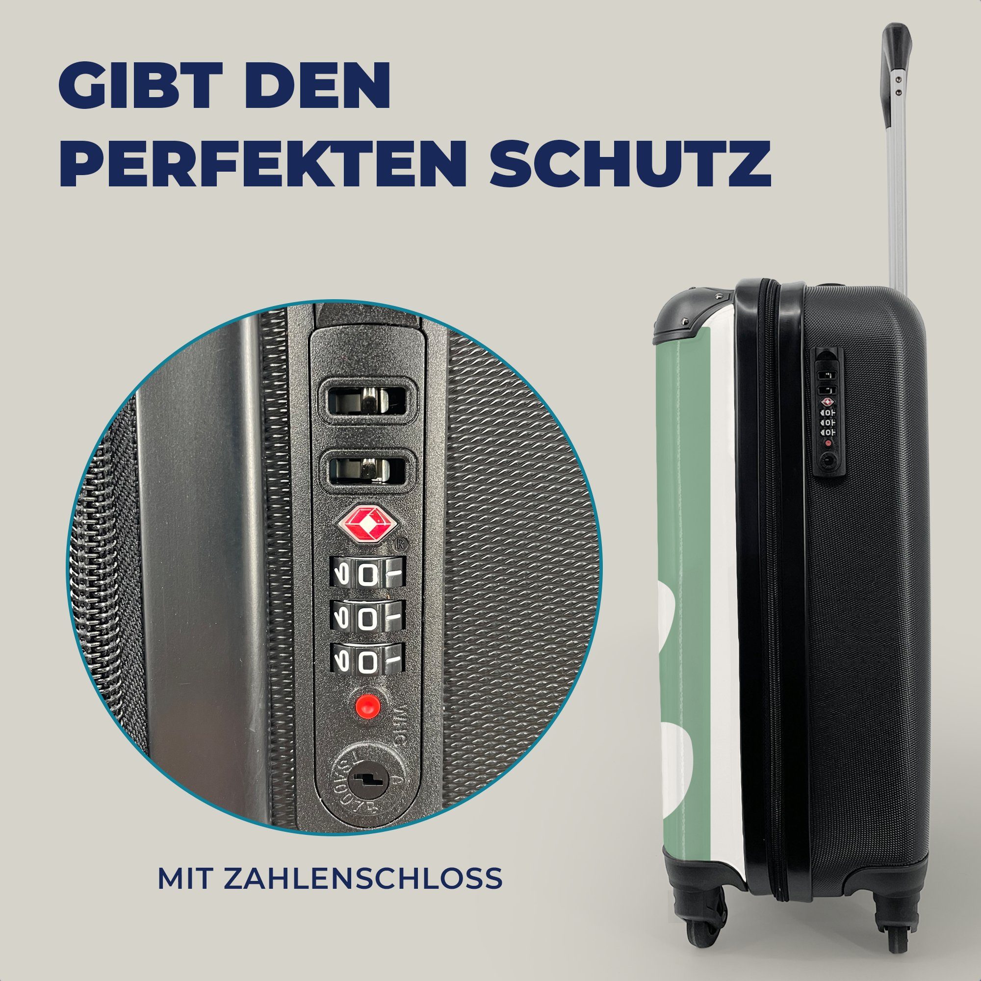 Reisetasche MuchoWow Alte Grün - mit 4 Reisekoffer Matisse Ferien, Handgepäckkoffer rollen, Trolley, - Handgepäck für Rollen, Meister,